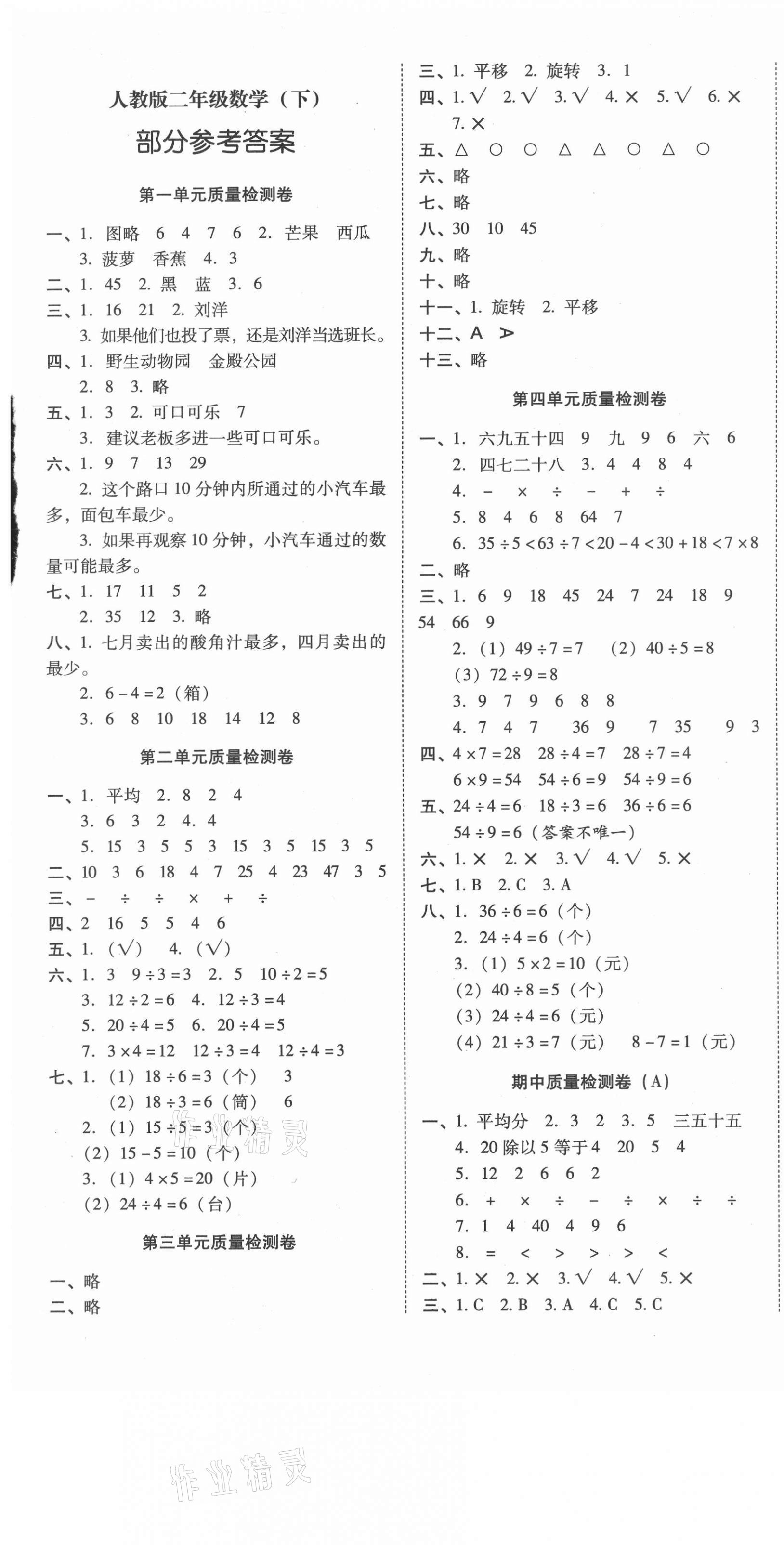 2021年云南师大附小一线名师核心试卷二年级数学下册人教版 第1页