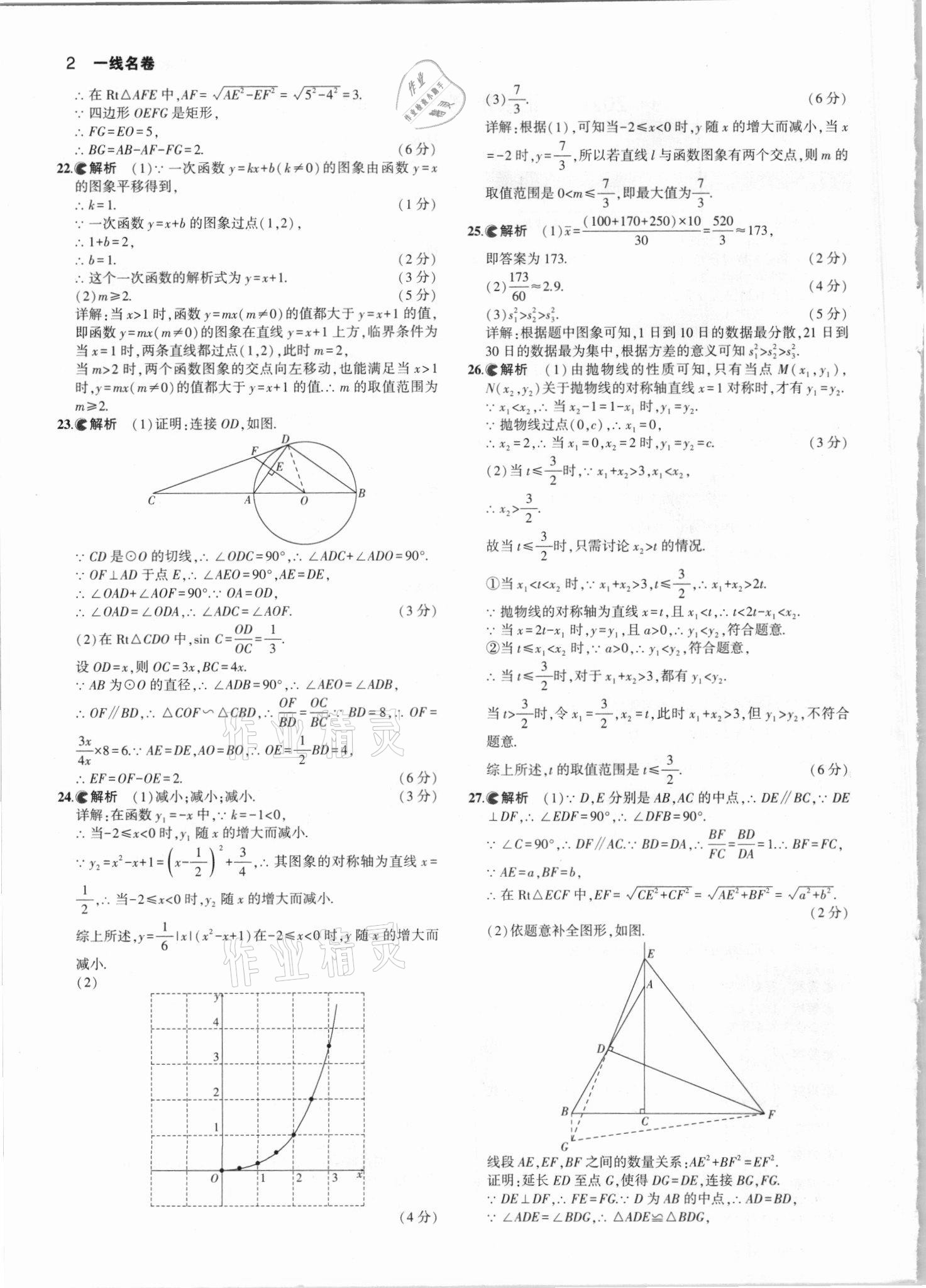 2021年53中考真題卷數(shù)學(xué) 參考答案第2頁(yè)