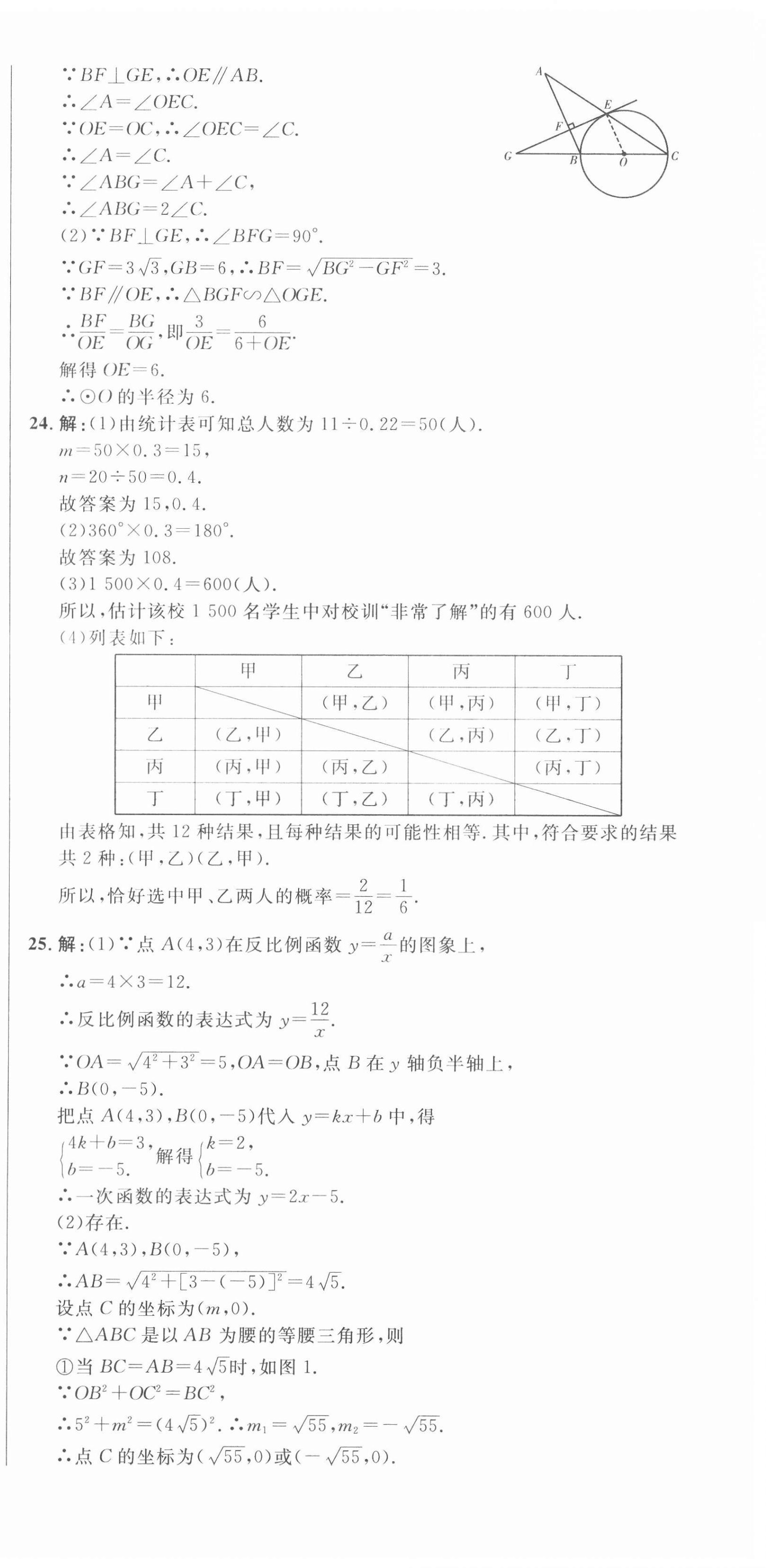 2021年中考321數(shù)學(xué)中考人教版濟南專版 參考答案第36頁