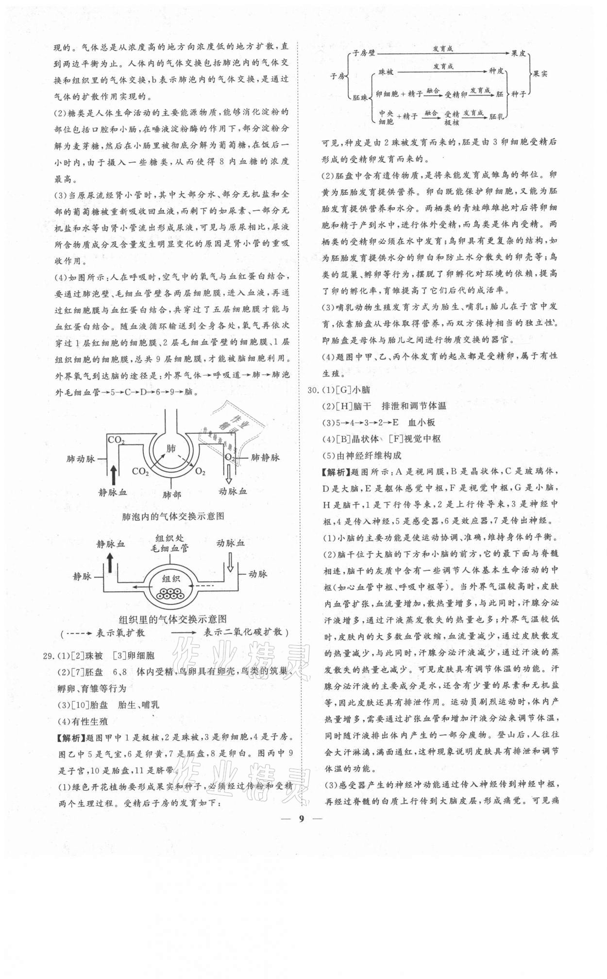 2021年3年真題2年模擬1年預(yù)測(cè)生物濰坊專版 參考答案第9頁(yè)