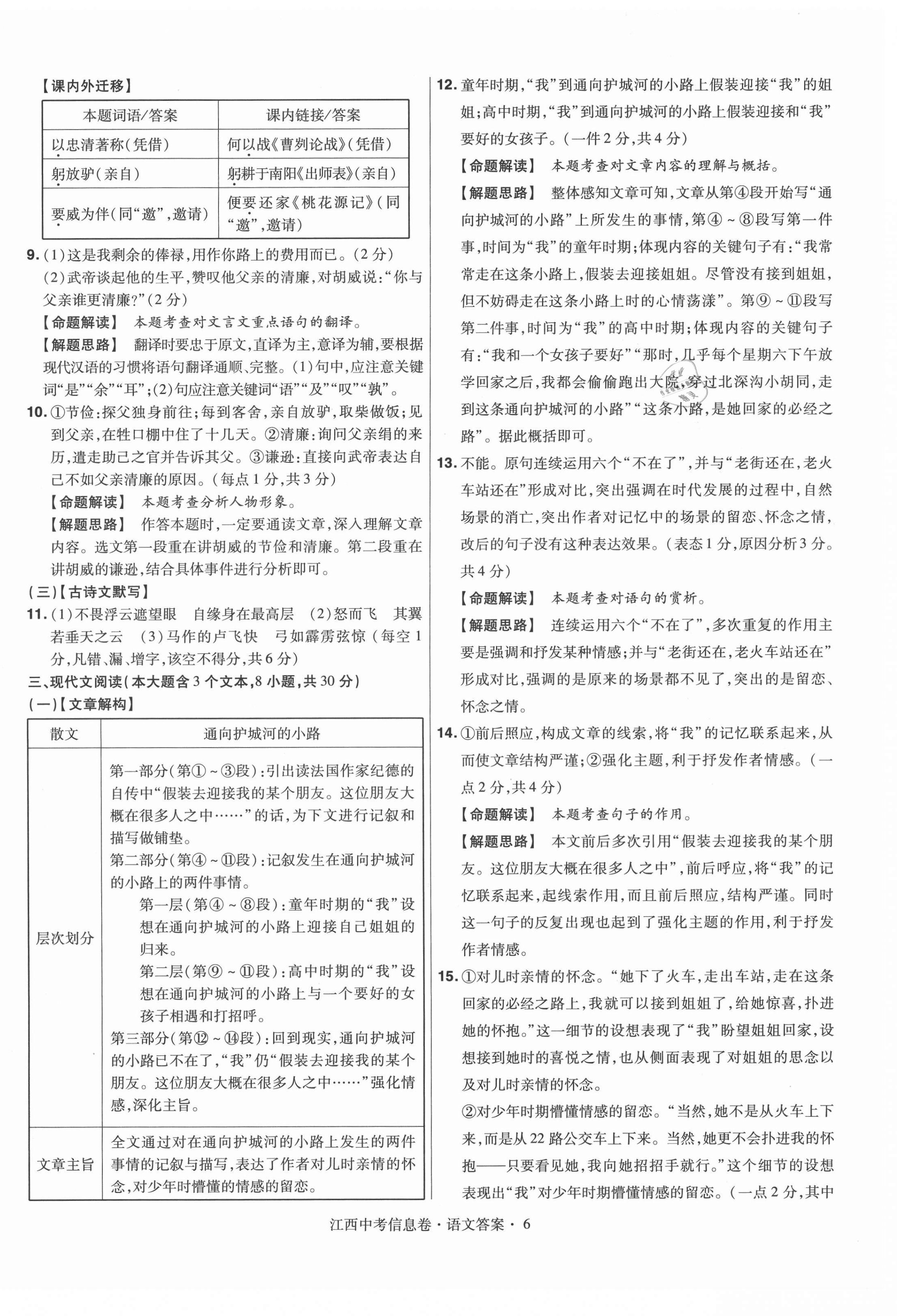 2021年金考卷百校聯(lián)盟系列江西中考信息卷語文 第6頁