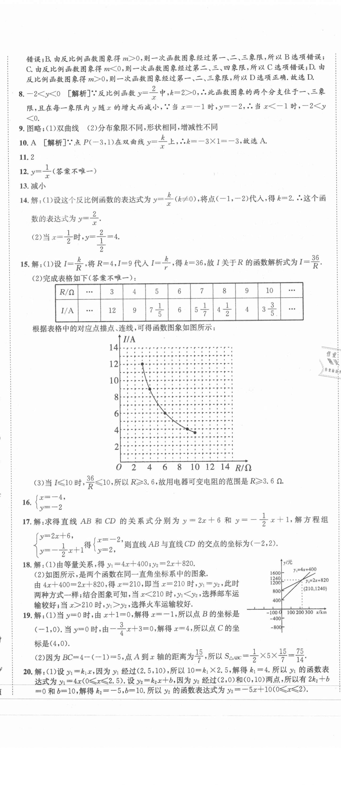 2021年金狀元提優(yōu)好卷八年級數(shù)學下冊華師大版 參考答案第5頁