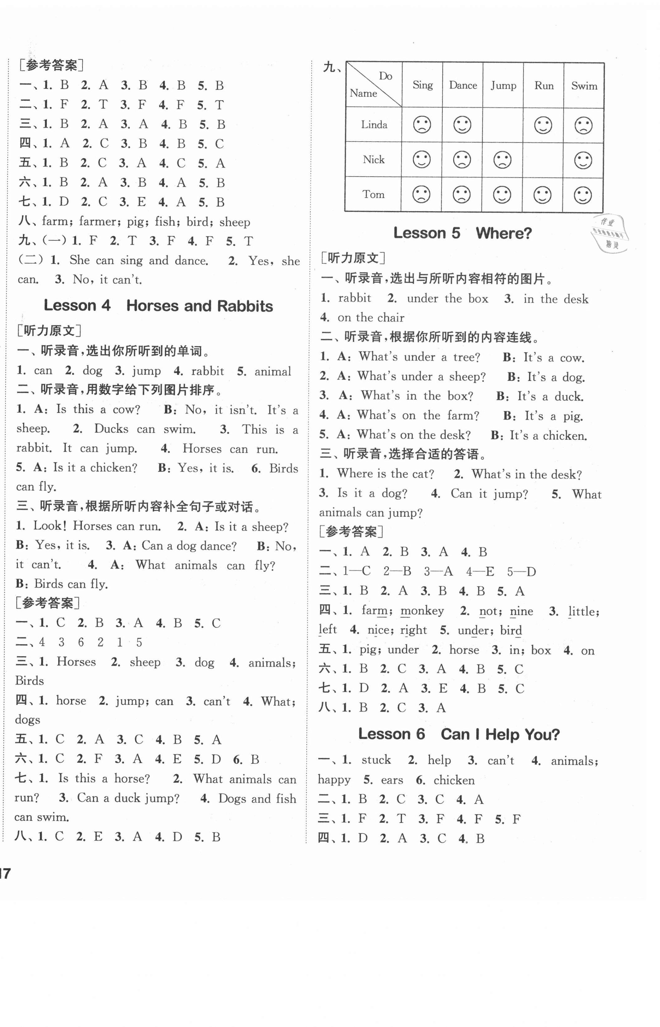 2021年通城學(xué)典課時(shí)作業(yè)本三年級(jí)英語(yǔ)下冊(cè)冀教版 參考答案第2頁(yè)