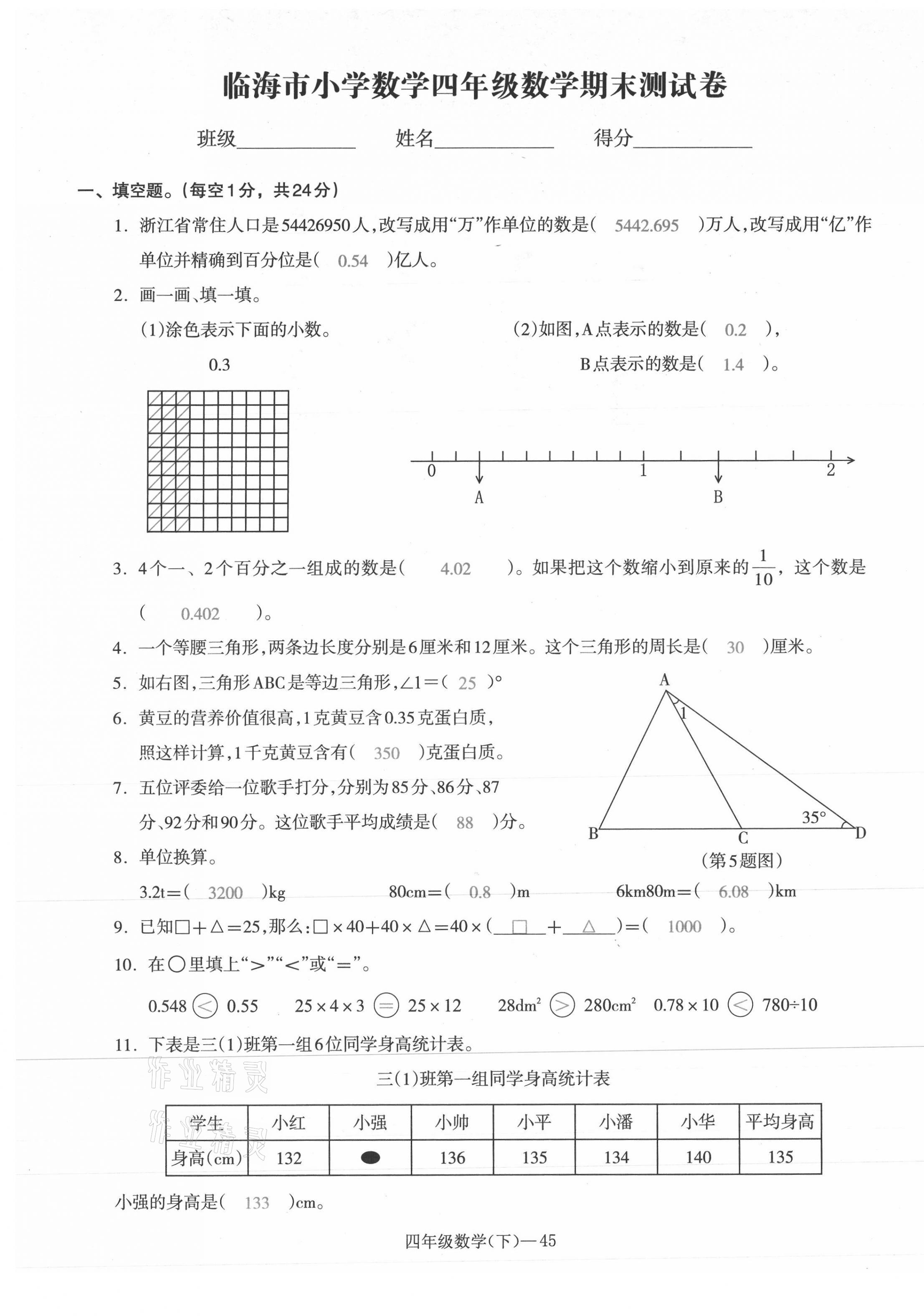 2021年小學(xué)期末加油站四年級數(shù)學(xué)下冊人教版 第2頁