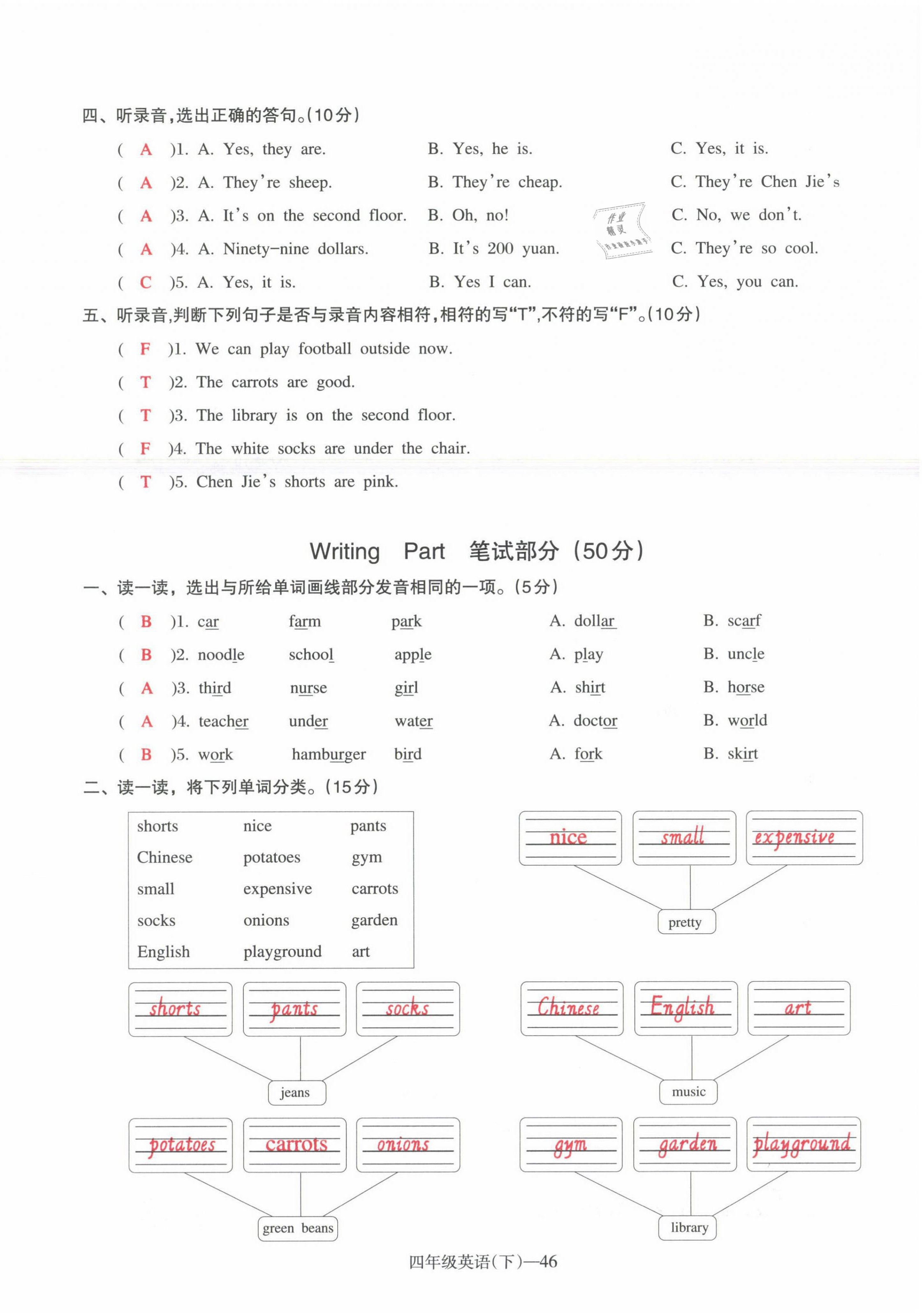 2021年小學(xué)期末加油站四年級(jí)英語(yǔ)下冊(cè)人教PEP版 第11頁(yè)