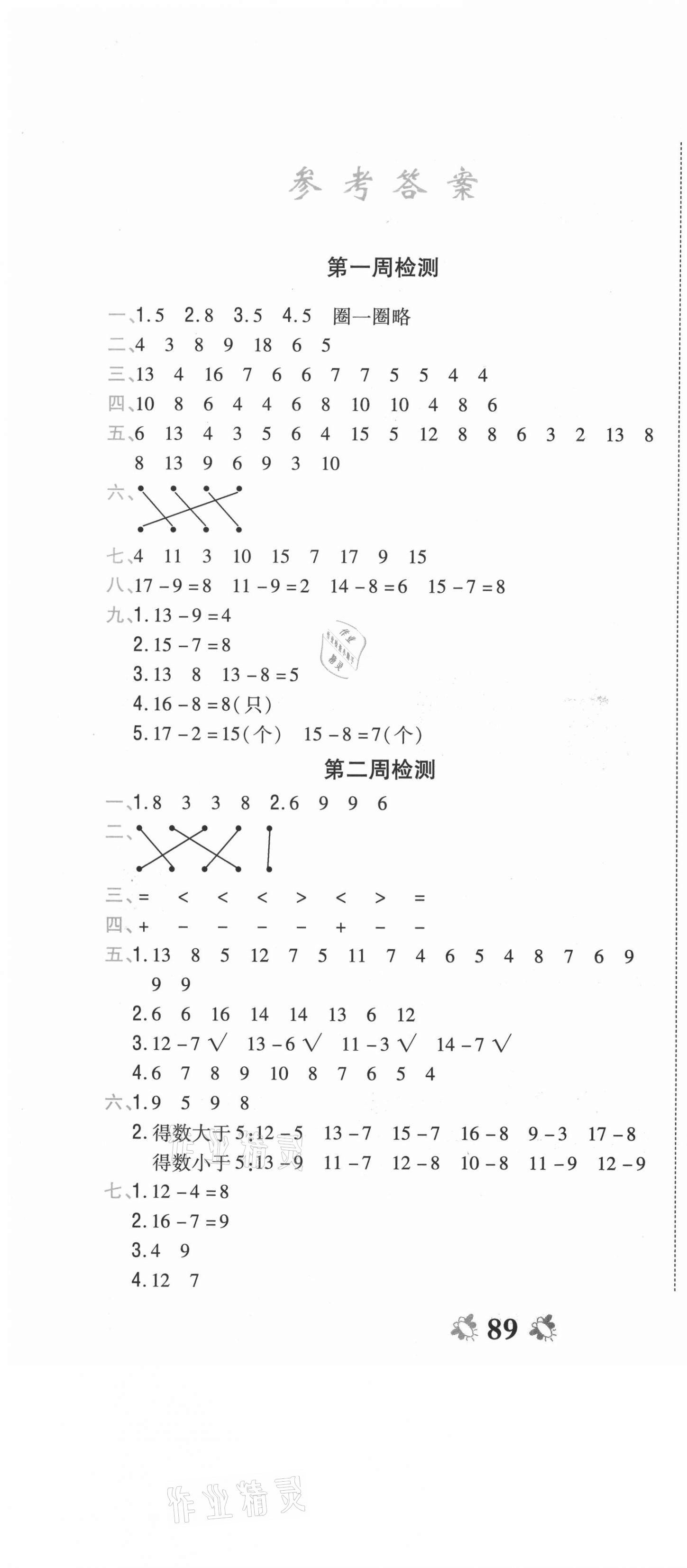 2021年全能练考卷一年级数学下册苏教版 第1页