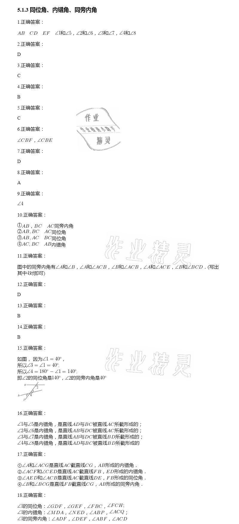 2021年智能診斷練測考七年級數學下冊人教版 參考答案第3頁