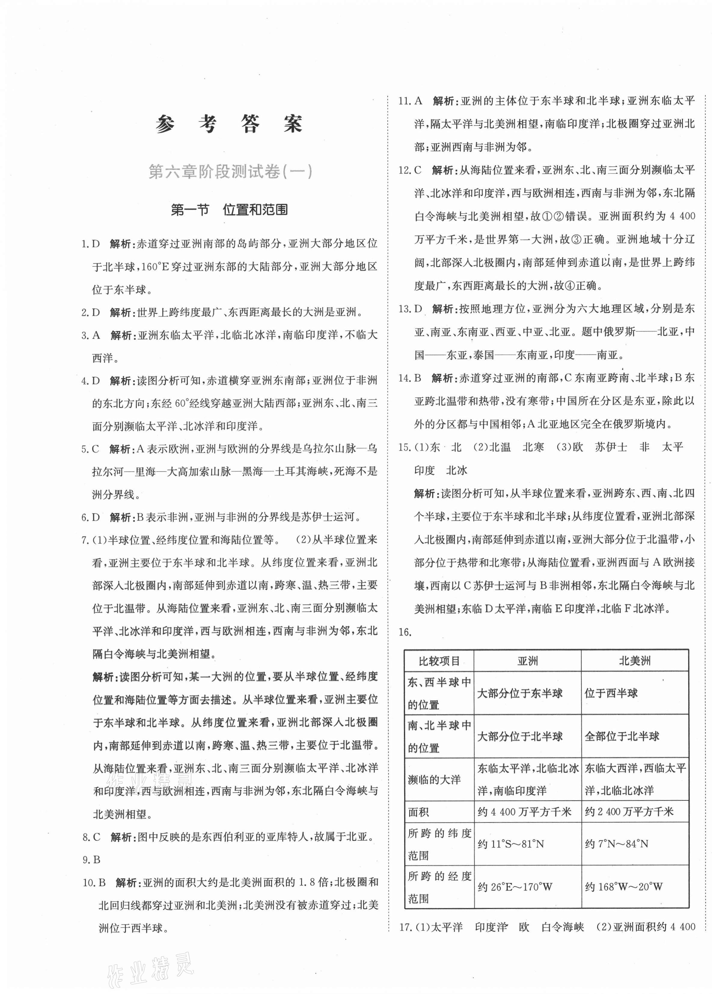 2021年提分教練七年級地理下冊人教版 第1頁