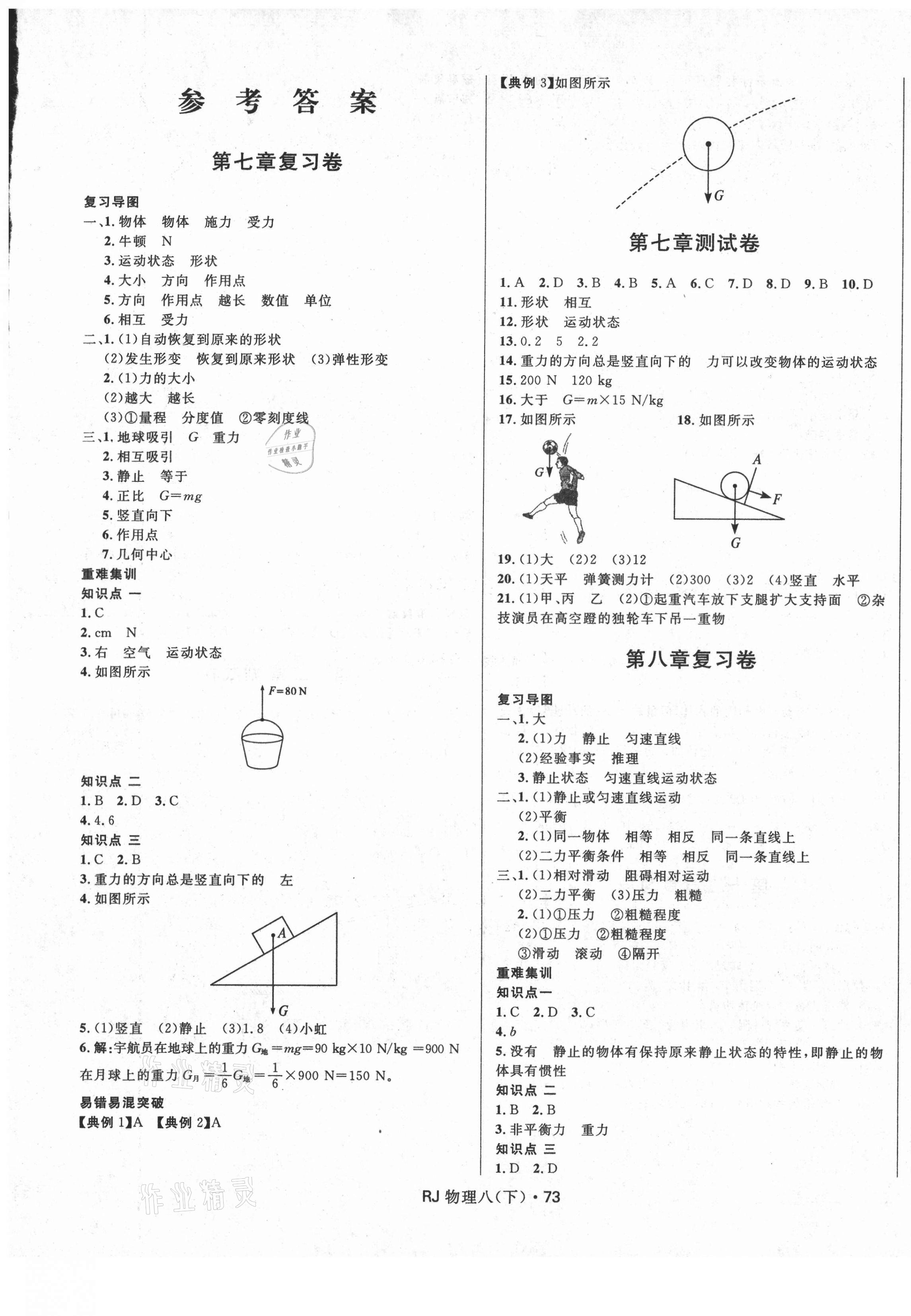 2021年創(chuàng)新與探究測試卷八年級物理下冊人教版 參考答案第1頁