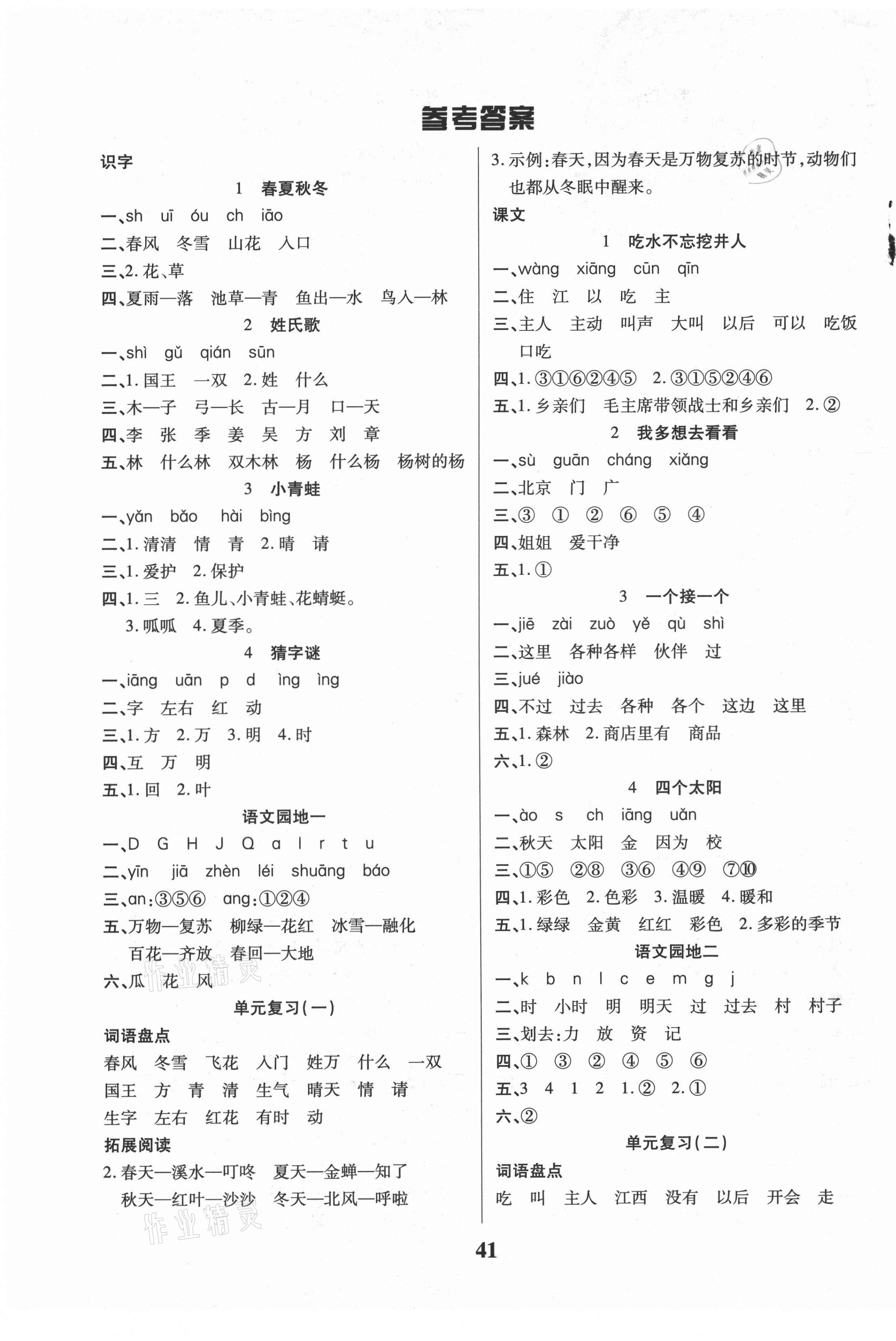 2021年優秀三好生一年級語文下冊人教版廣東專版 第1頁