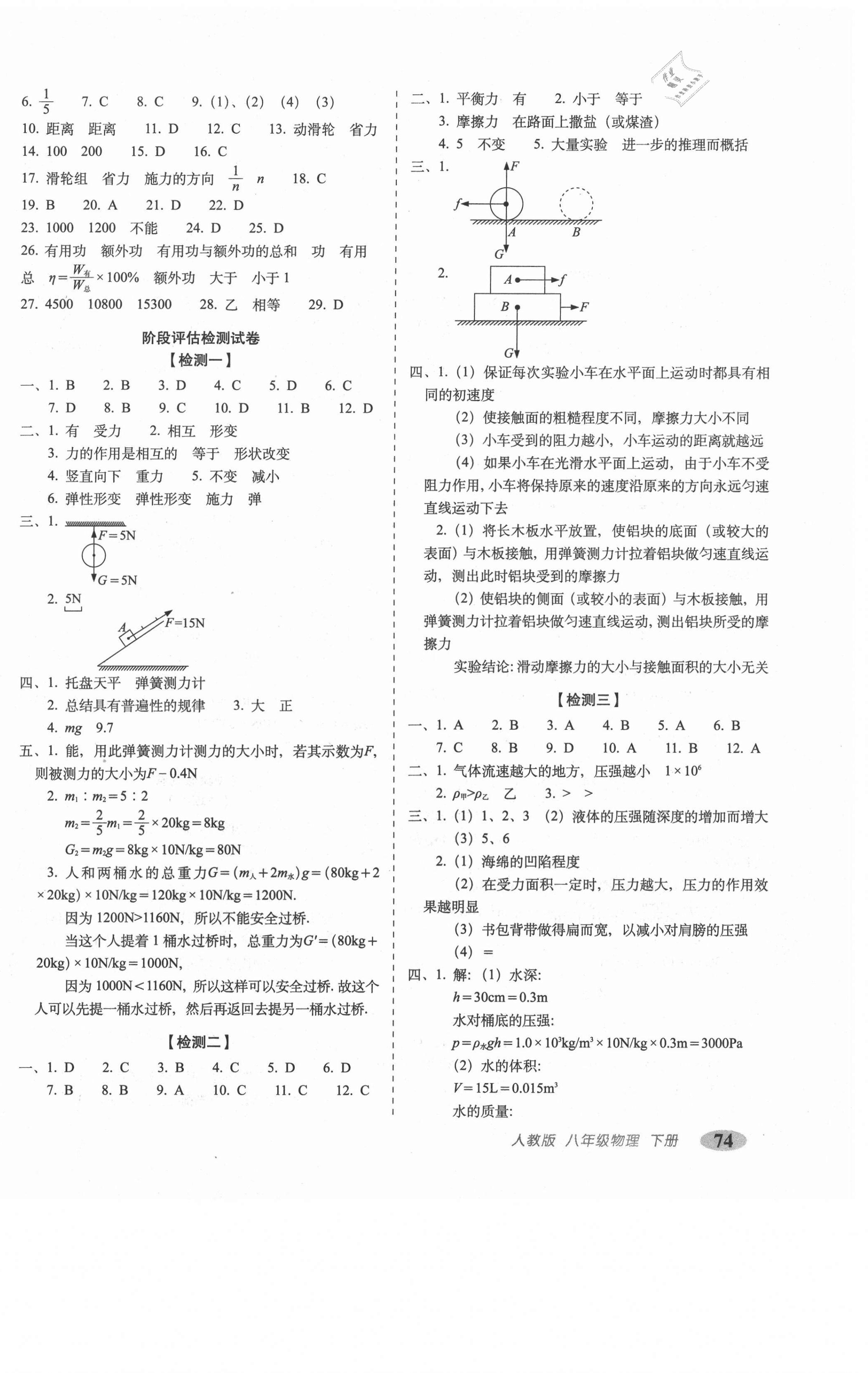 2021年聚能闖關(guān)期末復(fù)習(xí)沖刺卷八年級(jí)物理下冊(cè)人教版 第2頁(yè)