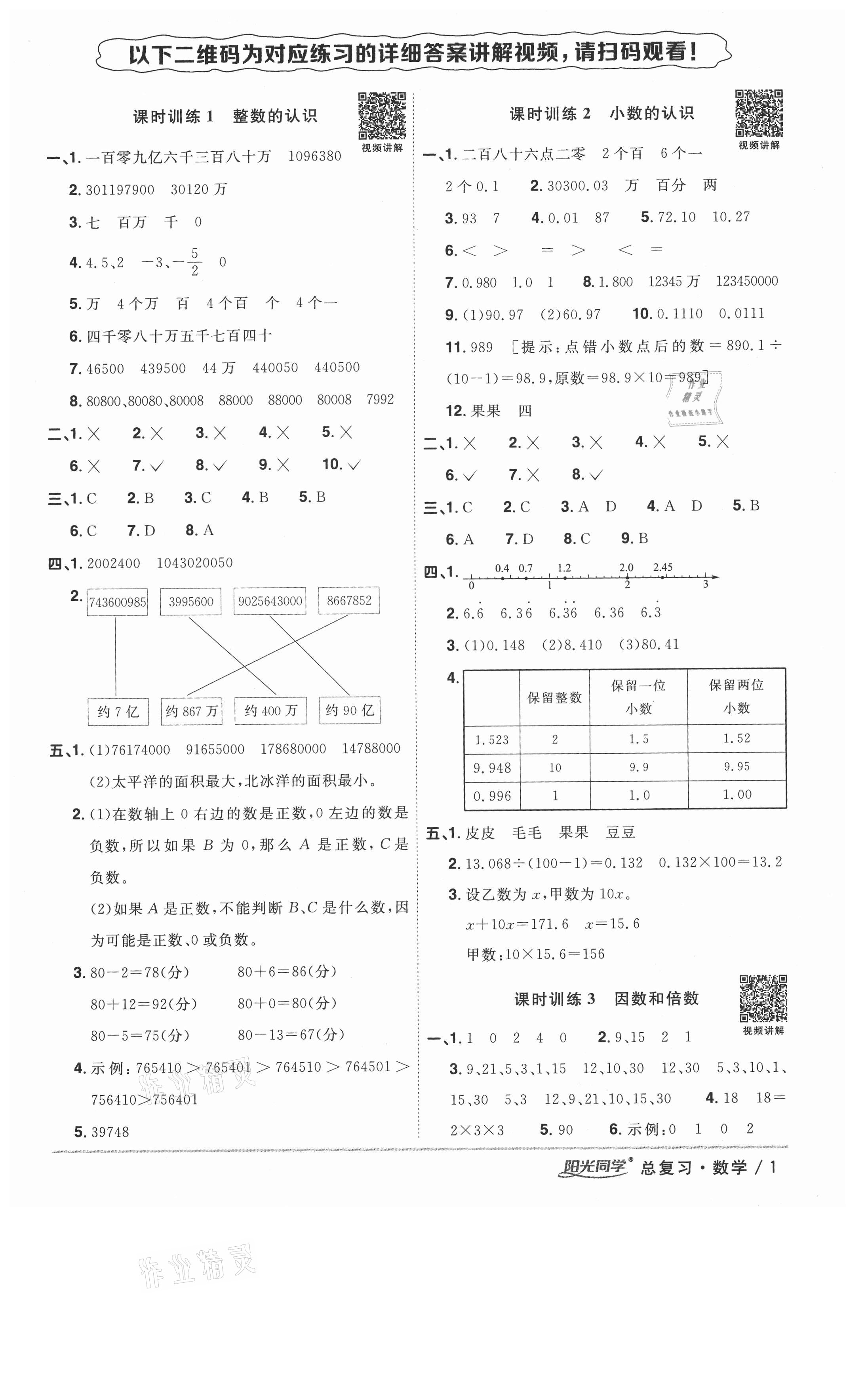 2021年陽(yáng)光同學(xué)浙江省小學(xué)畢業(yè)升學(xué)系統(tǒng)總復(fù)習(xí)數(shù)學(xué) 第1頁(yè)