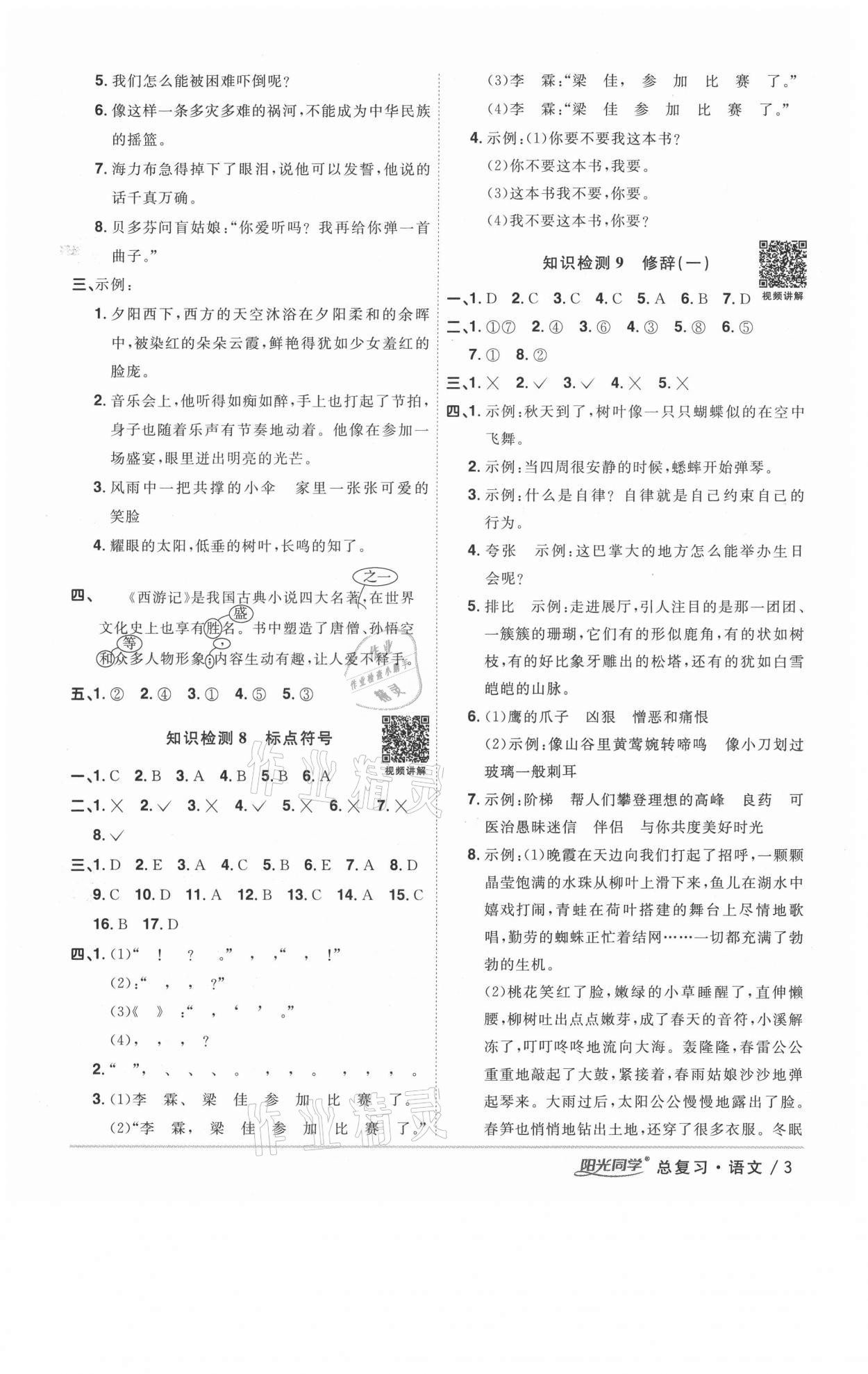 2021年阳光同学浙江省小学毕业升学系统总复习语文 第3页