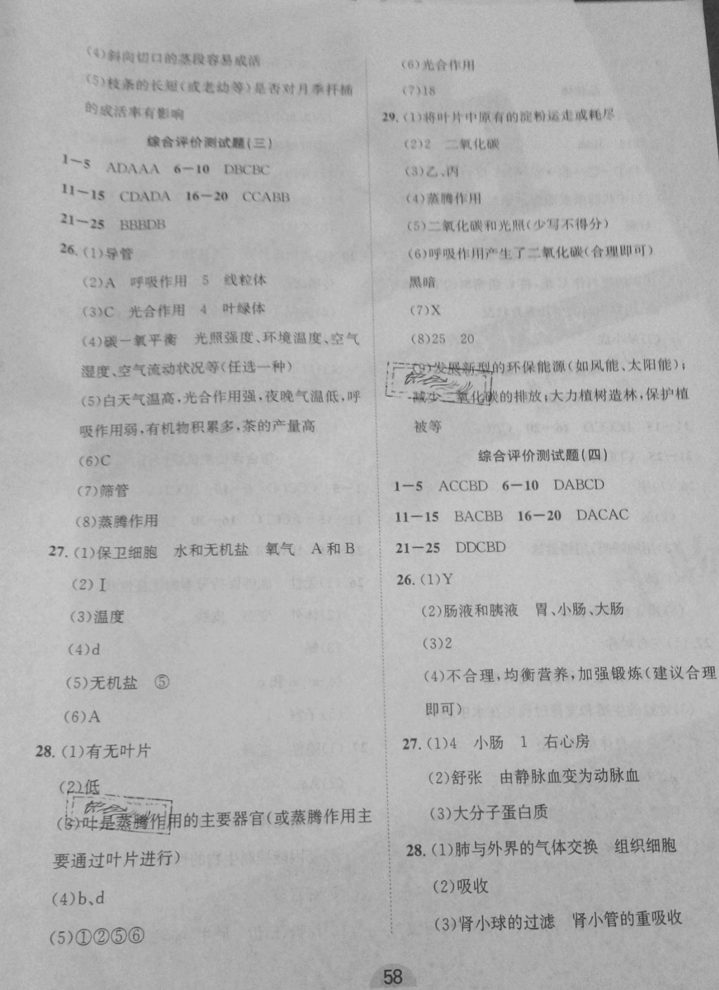 2021年初中学业水平综合评价九年级生物下册人教版 第2页