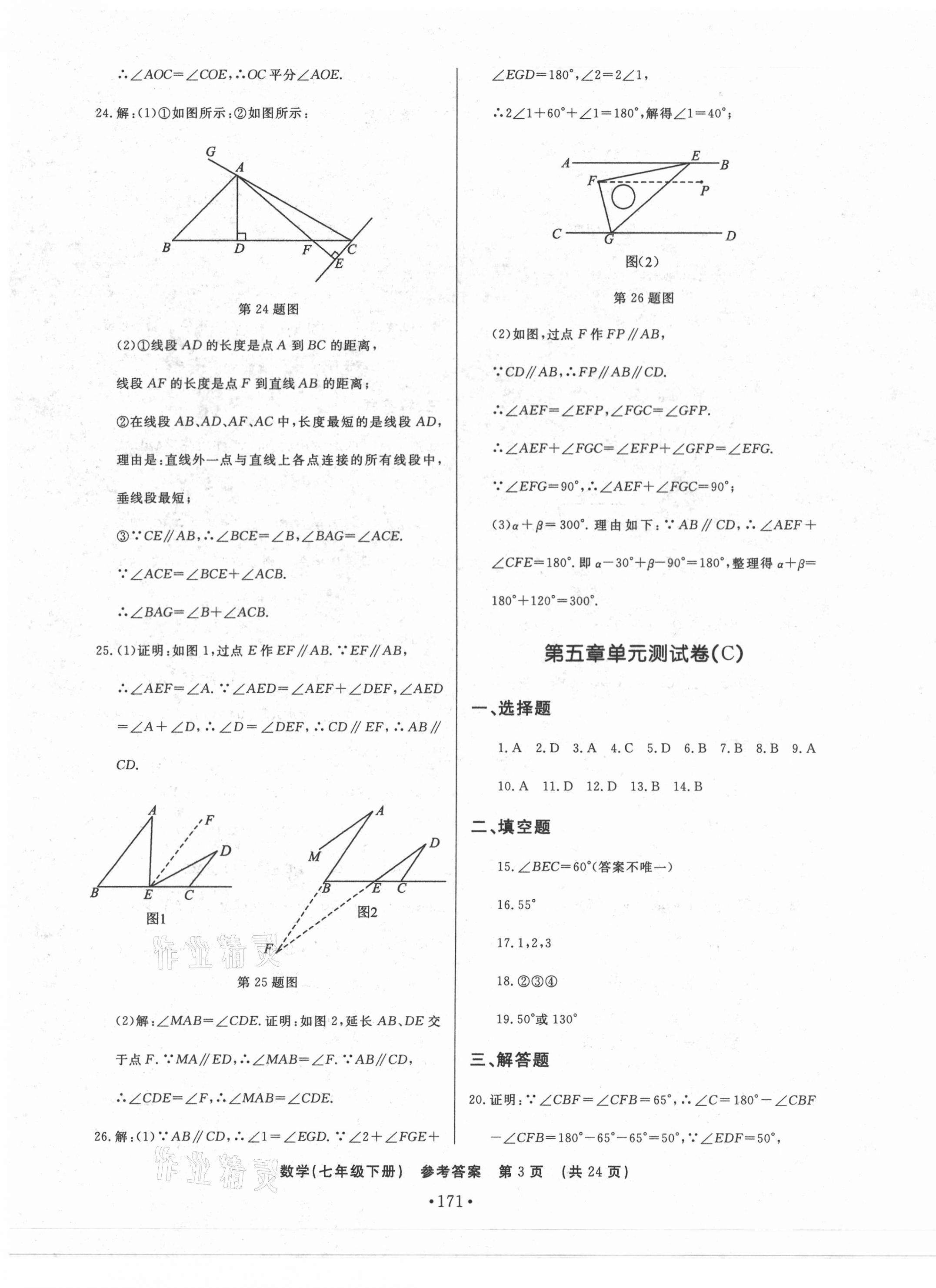 2021年初中知識與能力測試卷七年級數學下冊人教版 第3頁