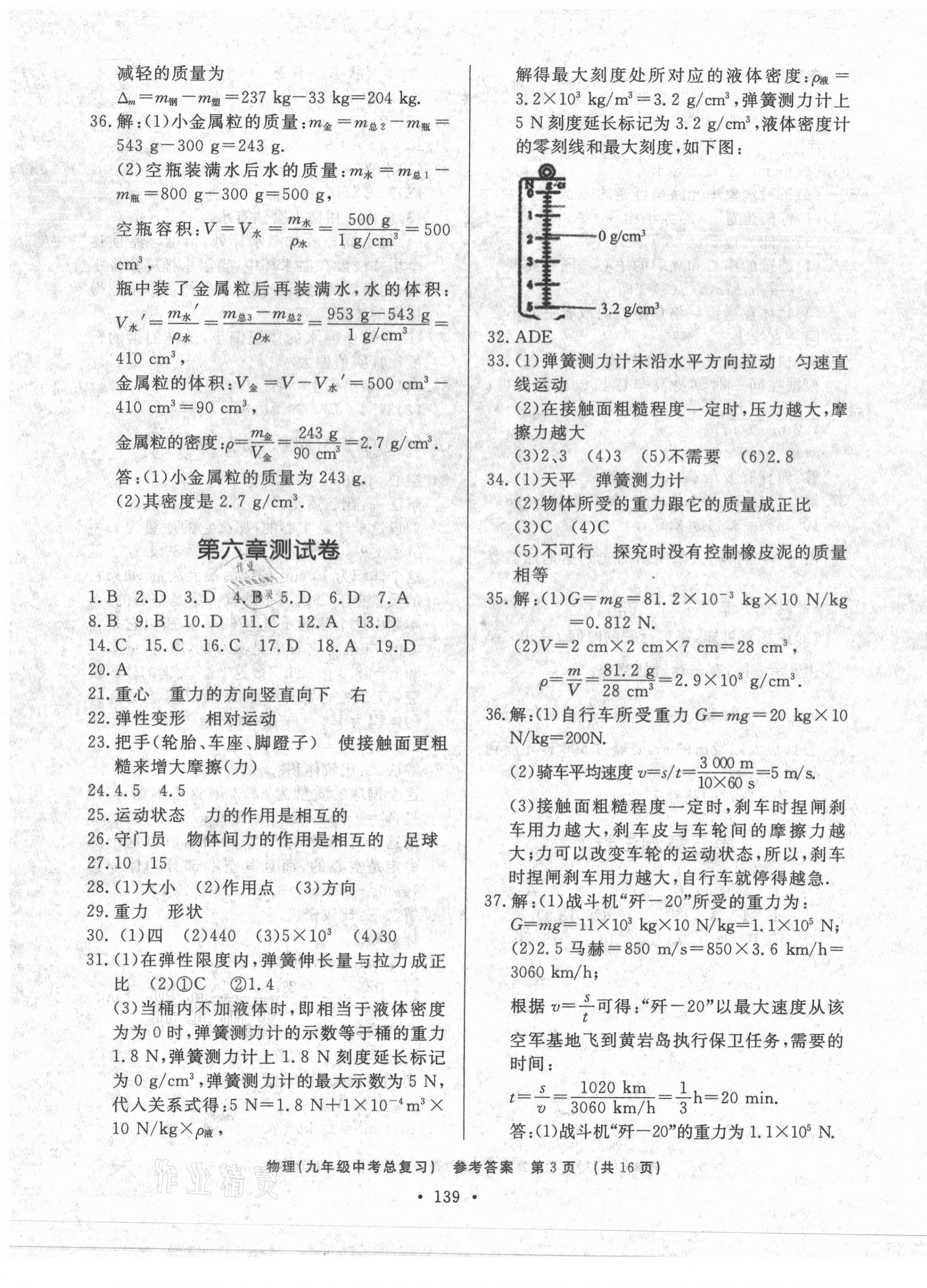 2021年初中知識(shí)與能力測(cè)試卷九年級(jí)物理下冊(cè)人教版 第3頁(yè)