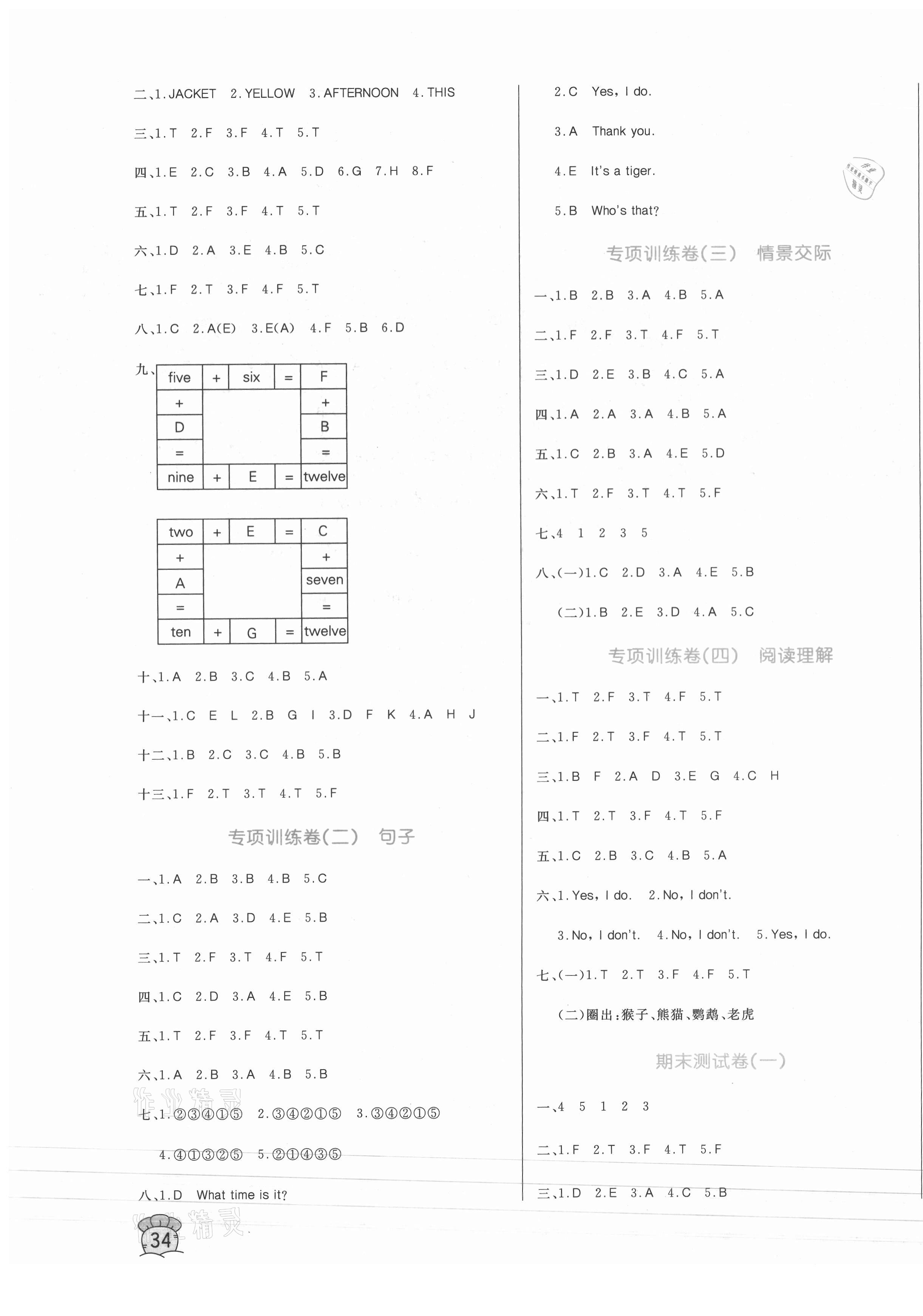 2021年黃岡名卷三年級英語下冊人教精通版三起 第3頁