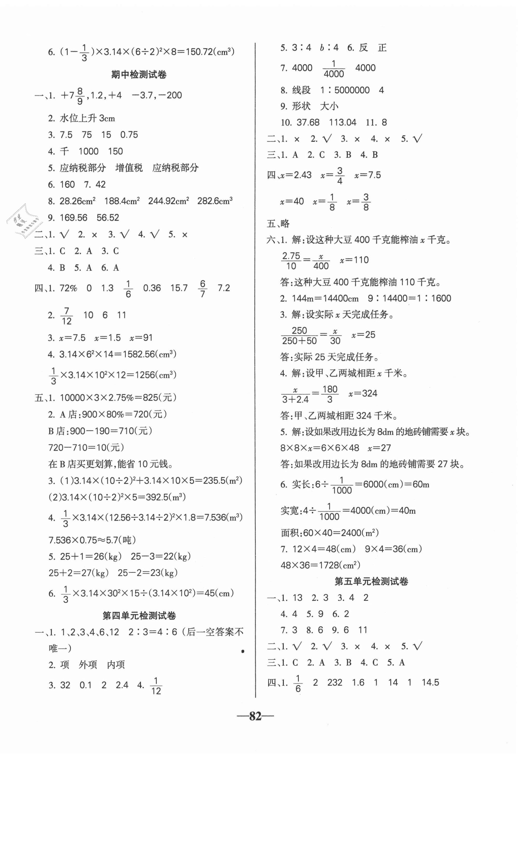 2021年名師點睛滿分試卷六年級數(shù)學下冊人教版 第2頁