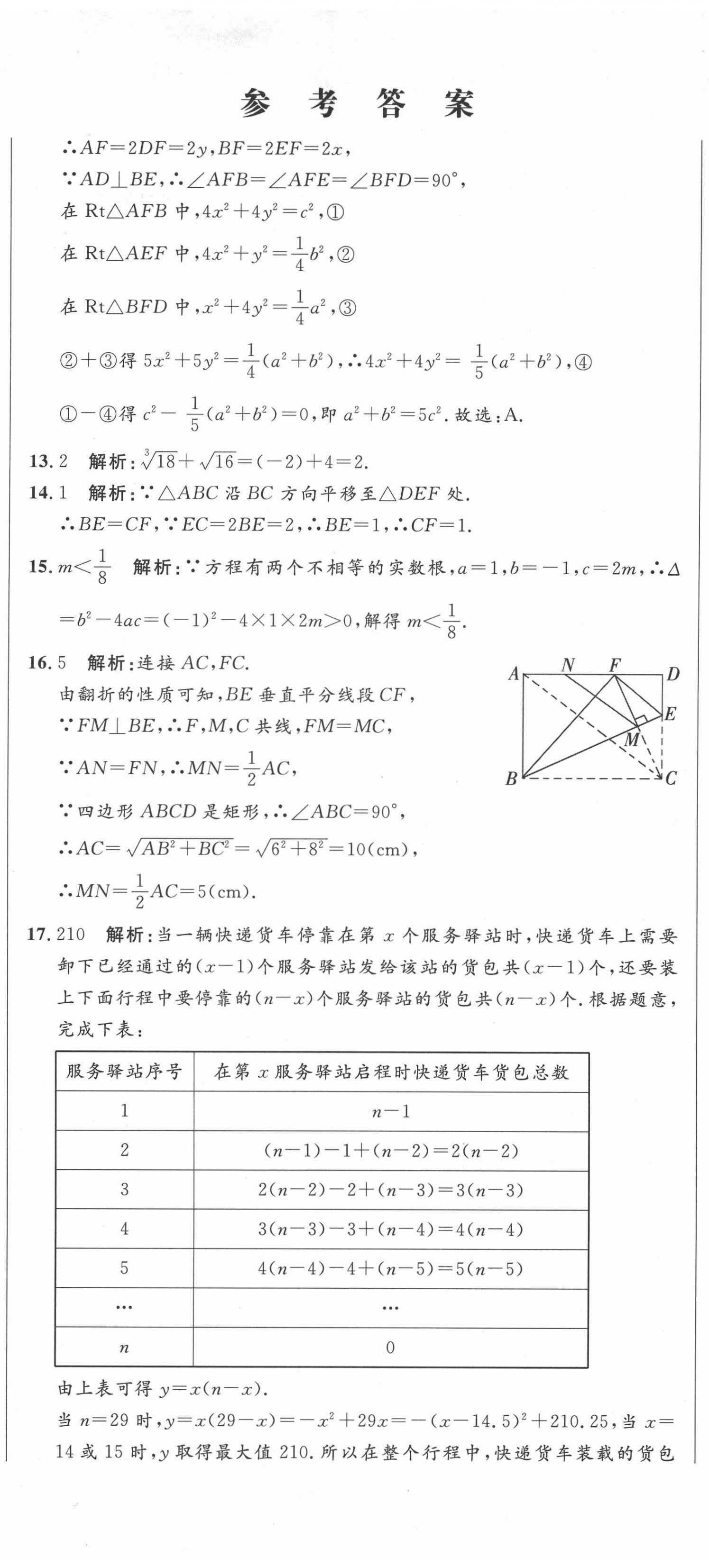 2021年中考321數(shù)學(xué)淄博專版 參考答案第2頁