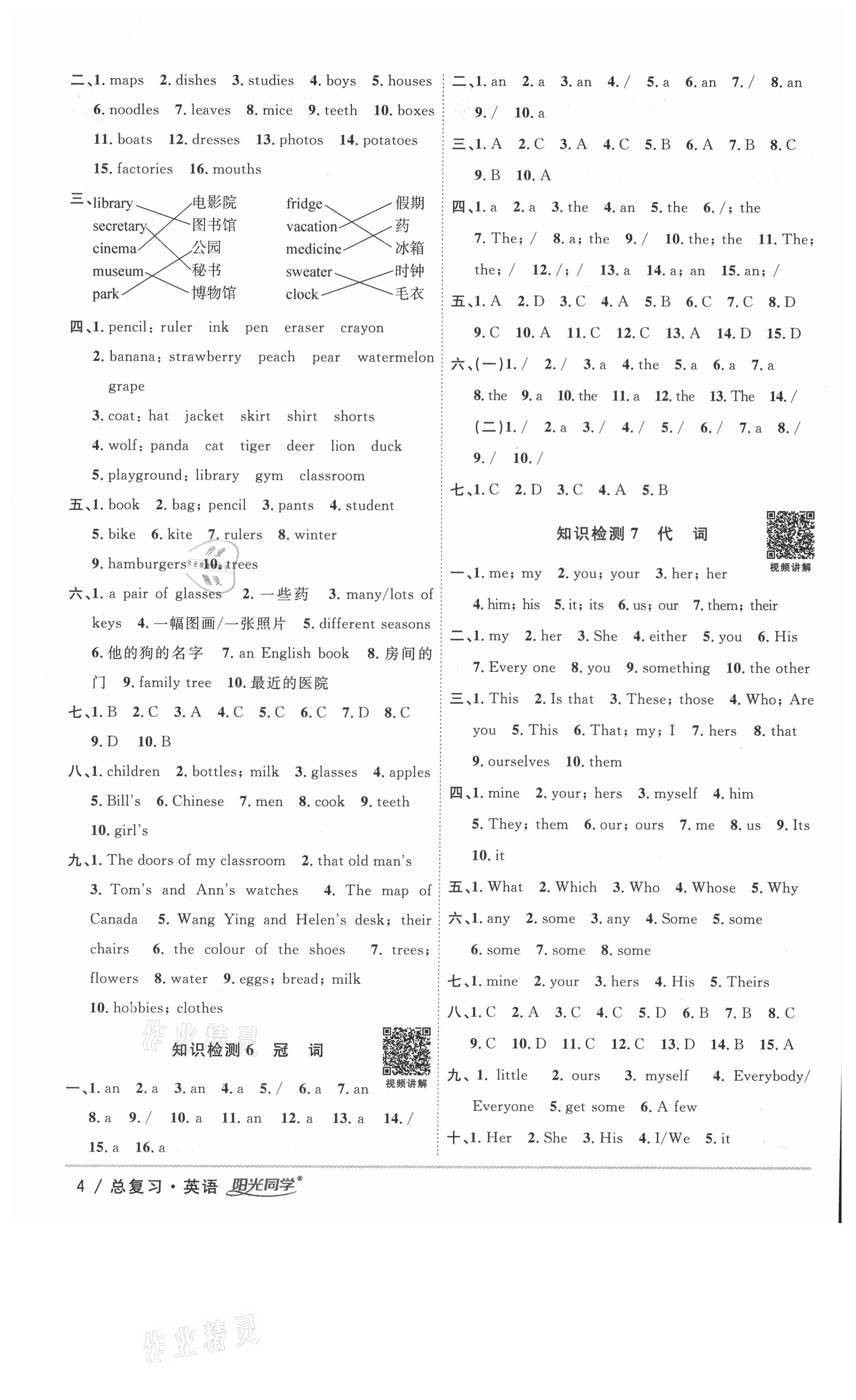 2021年陽光同學(xué)廣東省小學(xué)畢業(yè)升學(xué)系統(tǒng)總復(fù)習(xí)英語 第4頁