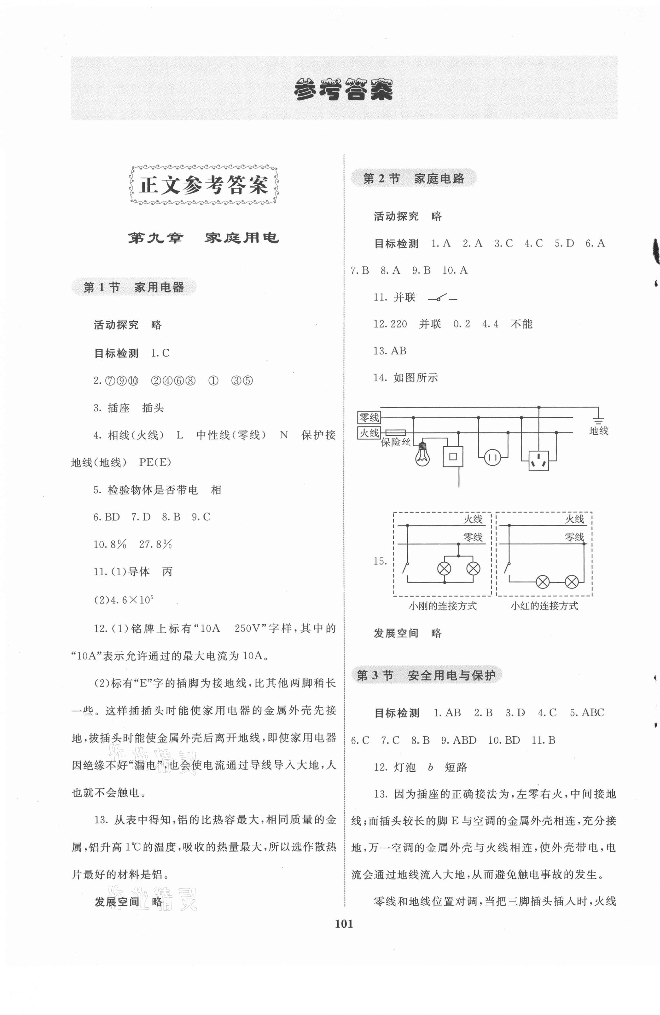 2021年學(xué)生活動(dòng)手冊(cè)九年級(jí)物理下冊(cè)教科版 第1頁