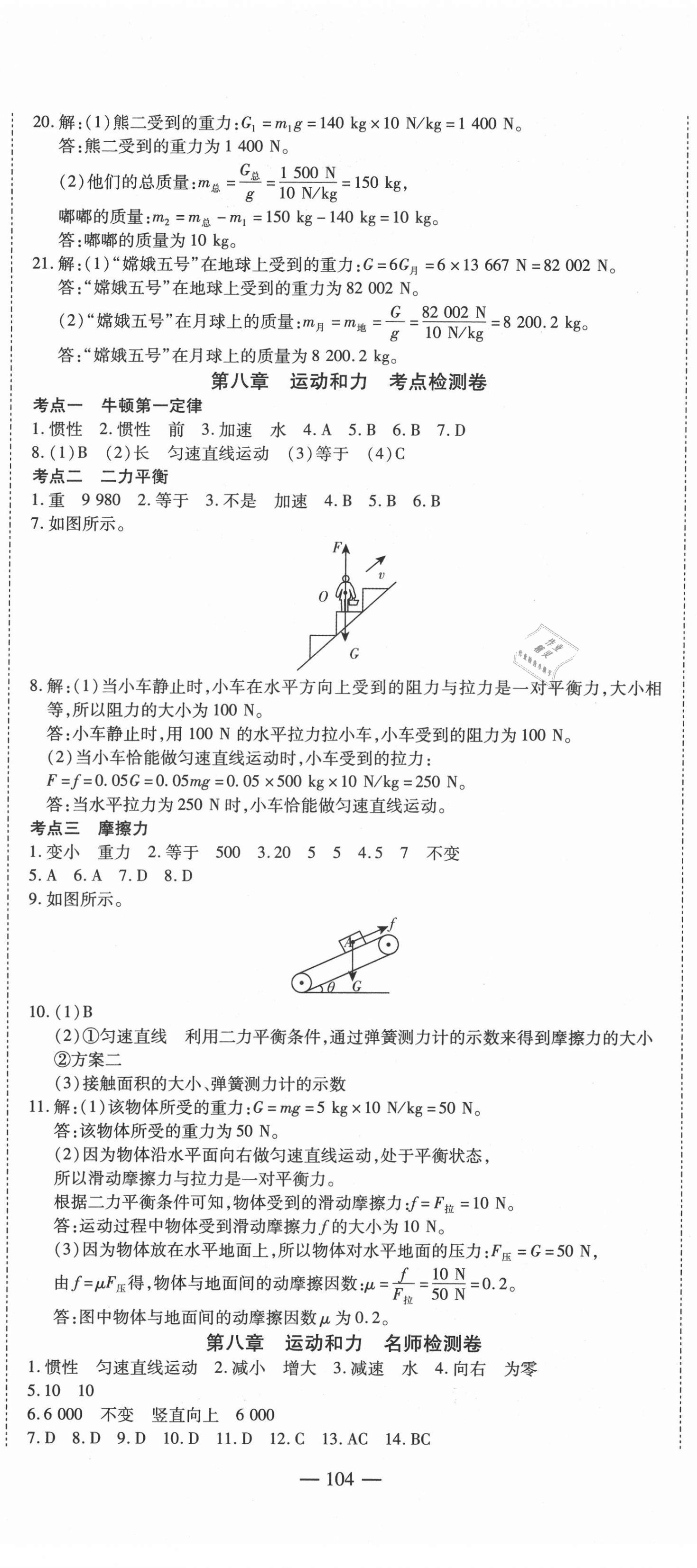 2021年名師金考卷八年級物理下冊人教版 第2頁