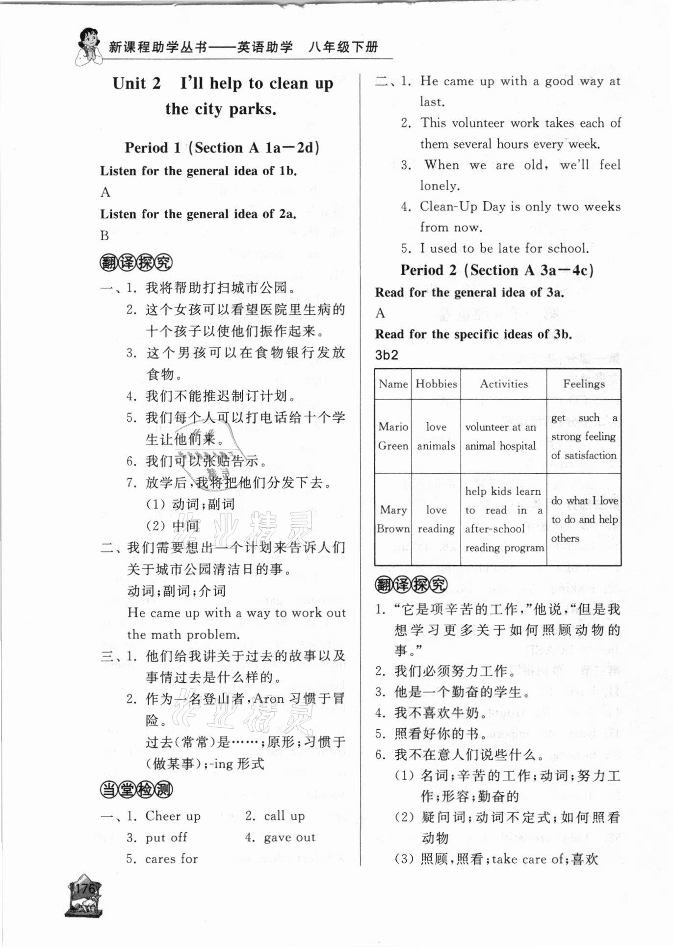 2021年新課程助學叢書八年級英語下冊人教版 參考答案第4頁