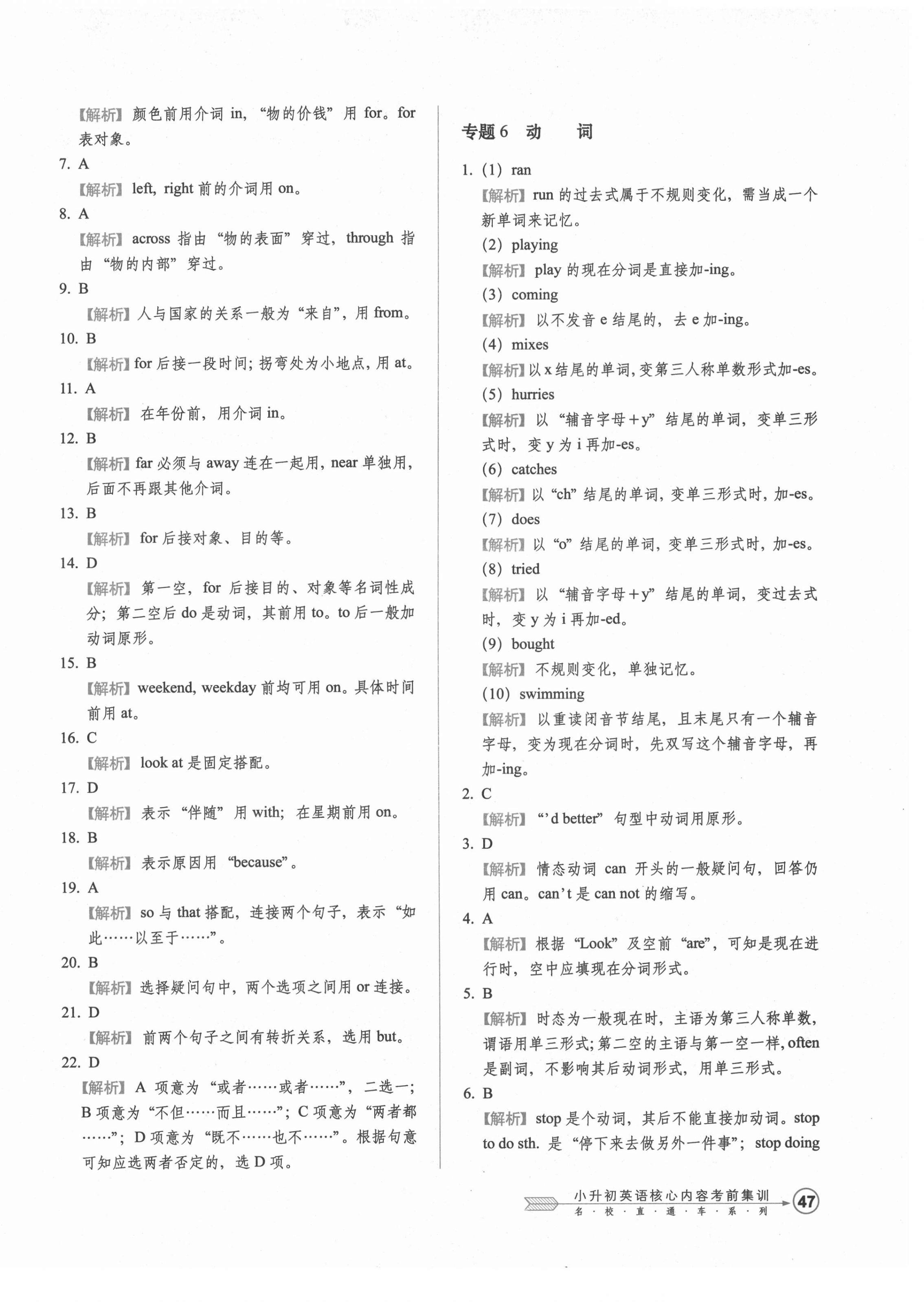 2021年小升初英語核心內(nèi)容考前集訓(xùn) 第10頁