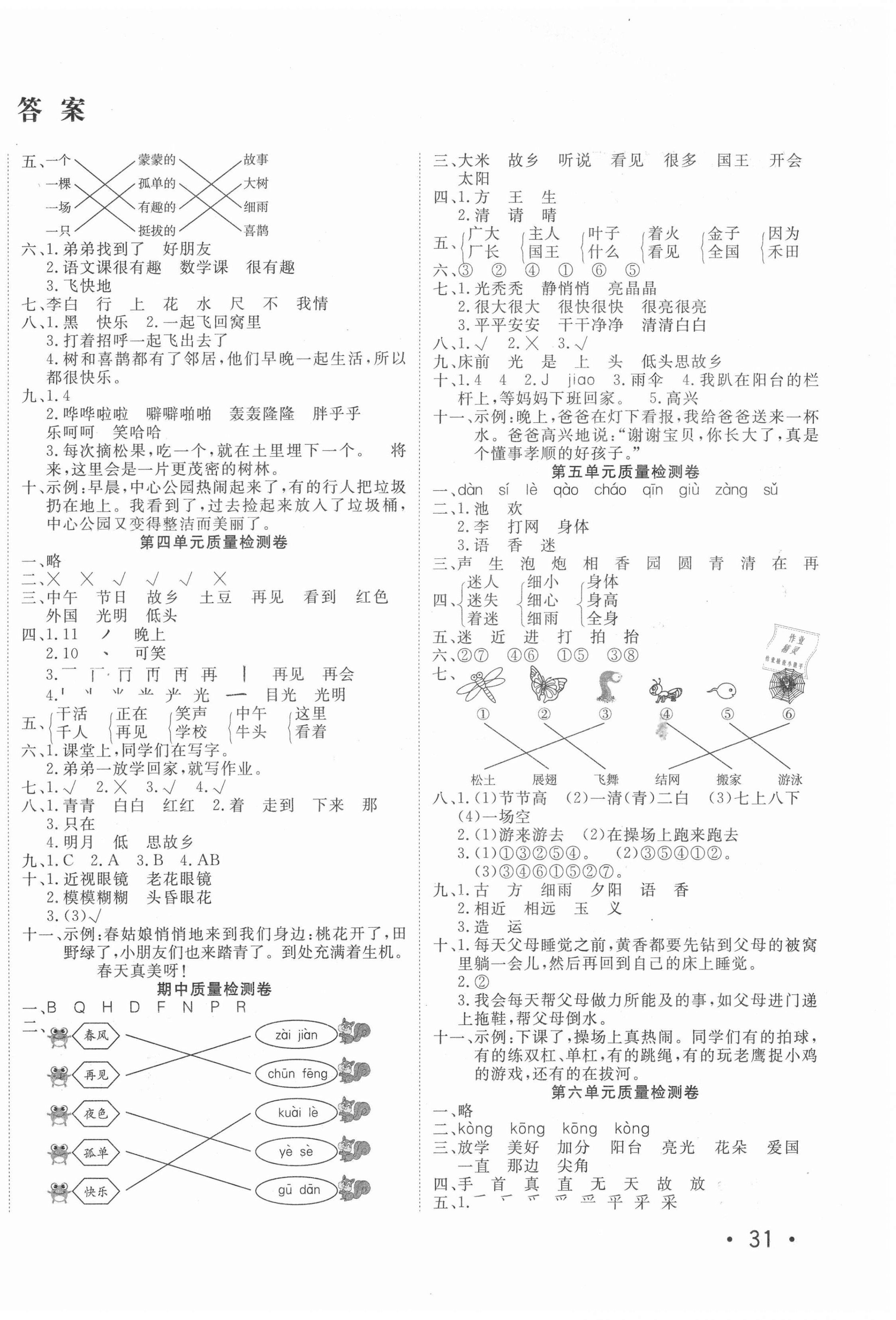 2021年學(xué)海金考卷一年級(jí)語(yǔ)文下冊(cè)人教版 第2頁(yè)