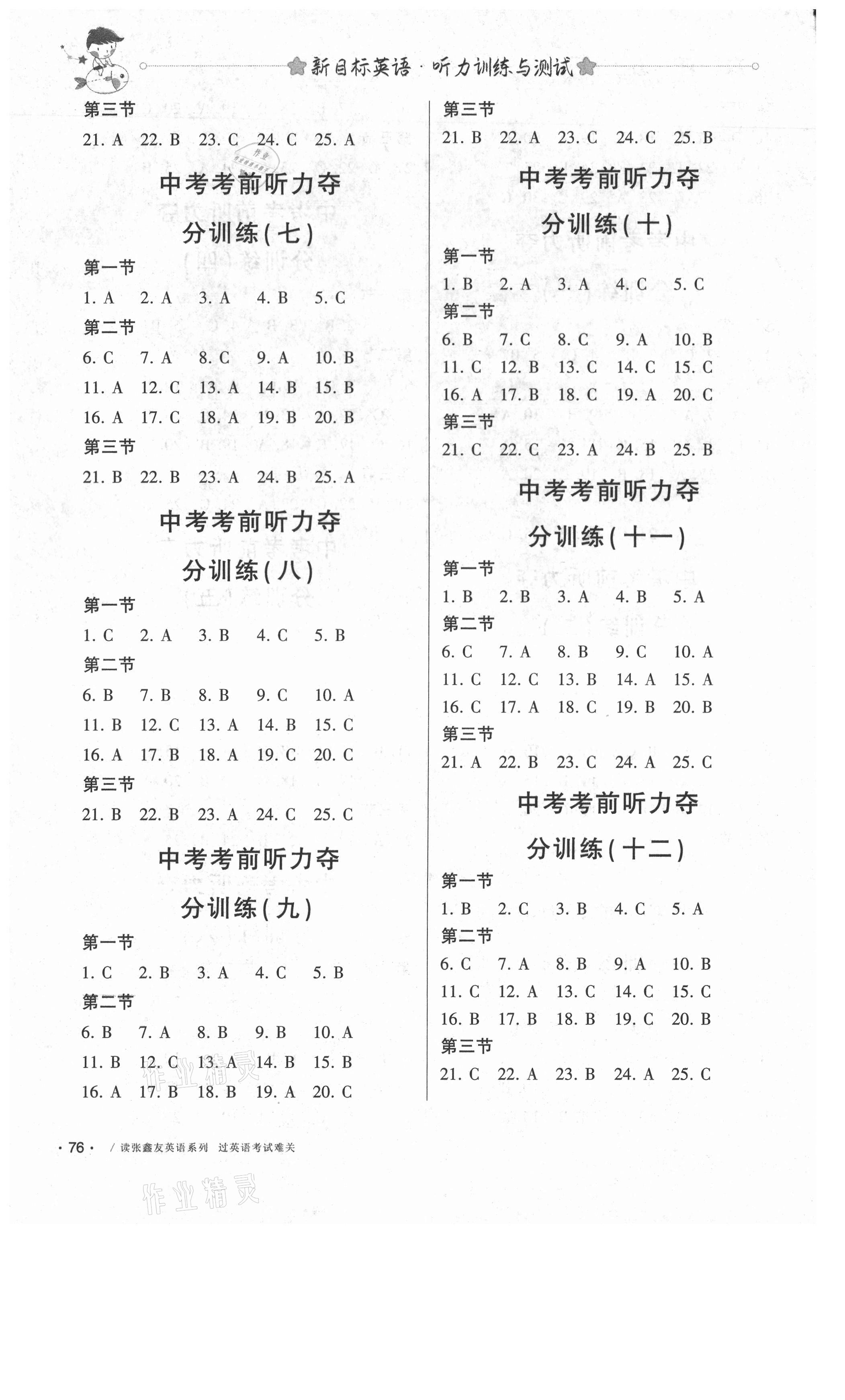 2021年新目標(biāo)英語(yǔ)聽(tīng)力訓(xùn)練與測(cè)試九年級(jí)下人教版 第3頁(yè)