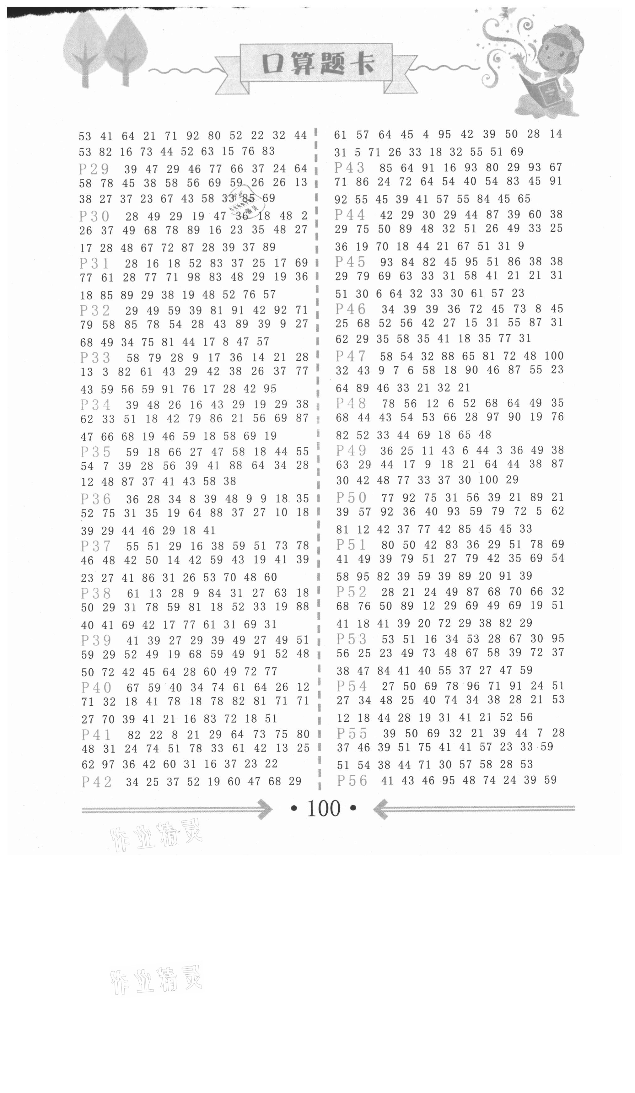 2021年口算题卡一年级下册人教版中州古籍出版社 第2页