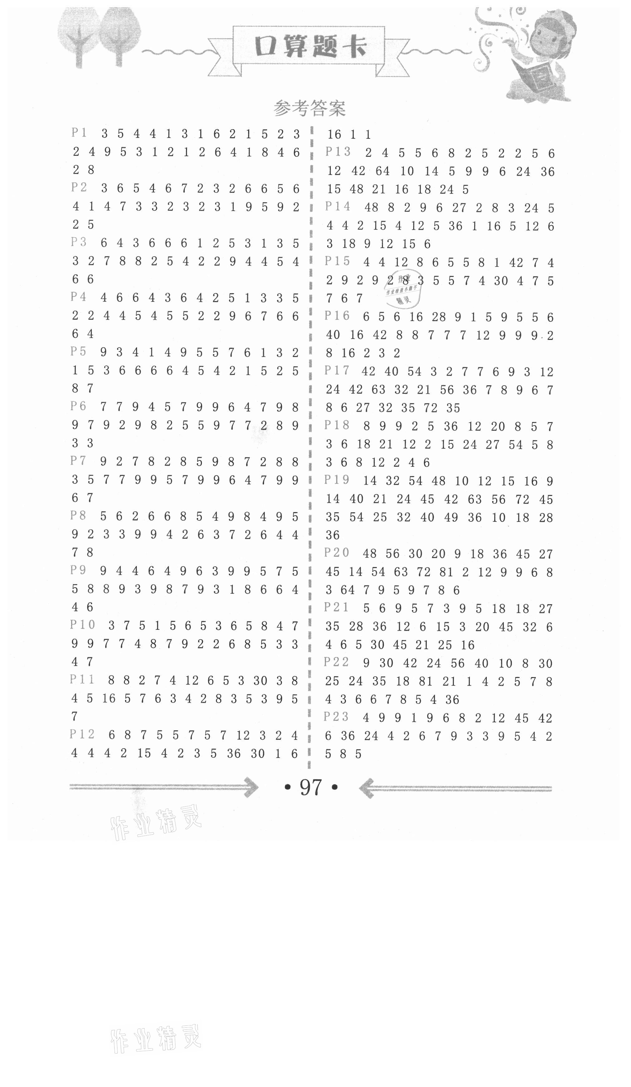 2021年口算題卡二年級下冊人教版中州古籍出版社 第1頁