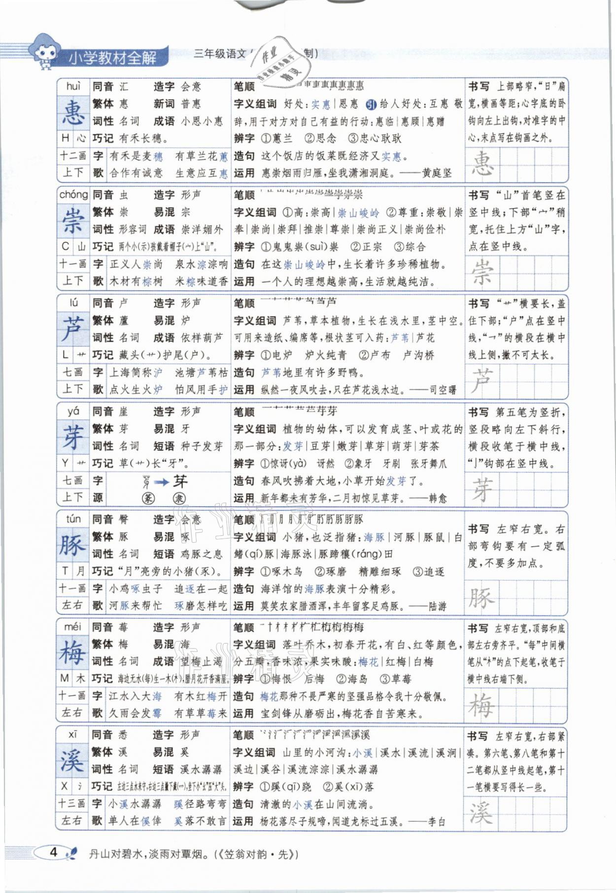 2021年教材課本三年級(jí)語(yǔ)文下冊(cè)人教版54制 參考答案第4頁(yè)