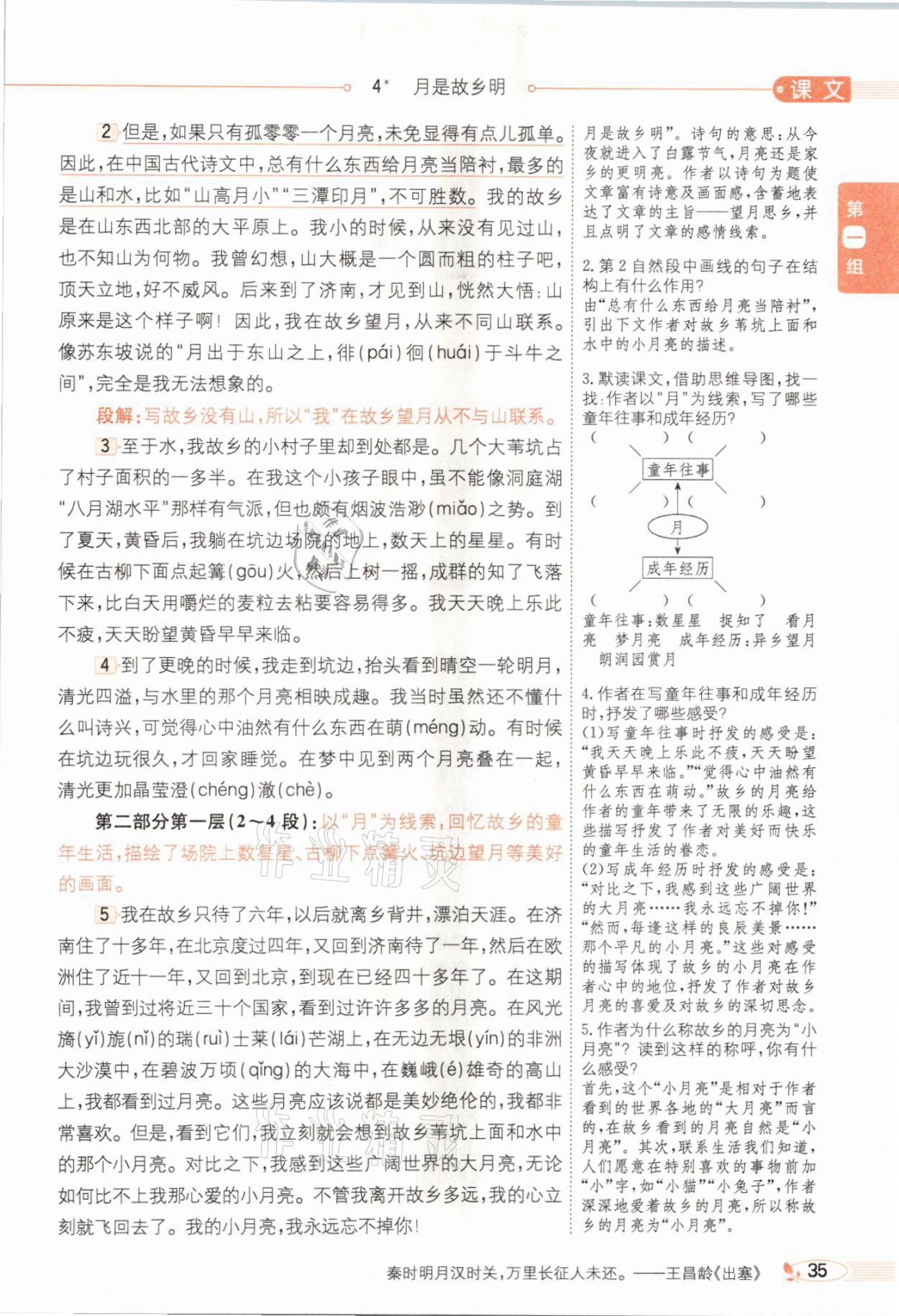 2021年教材課本五年級(jí)語(yǔ)文下冊(cè)人教版54制 參考答案第35頁(yè)