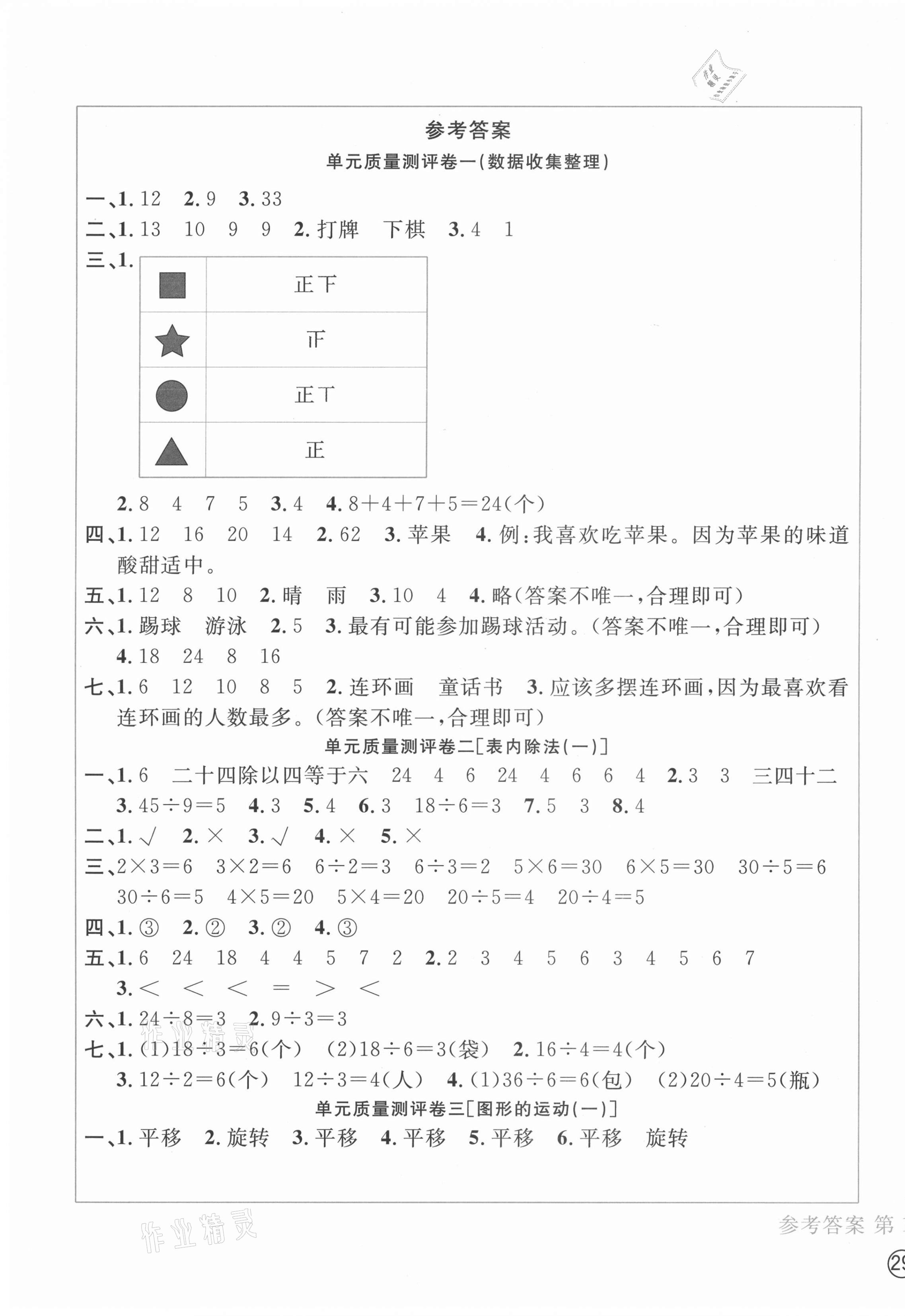 2021年學科素養質量測評卷二年級數學下冊人教版 第1頁