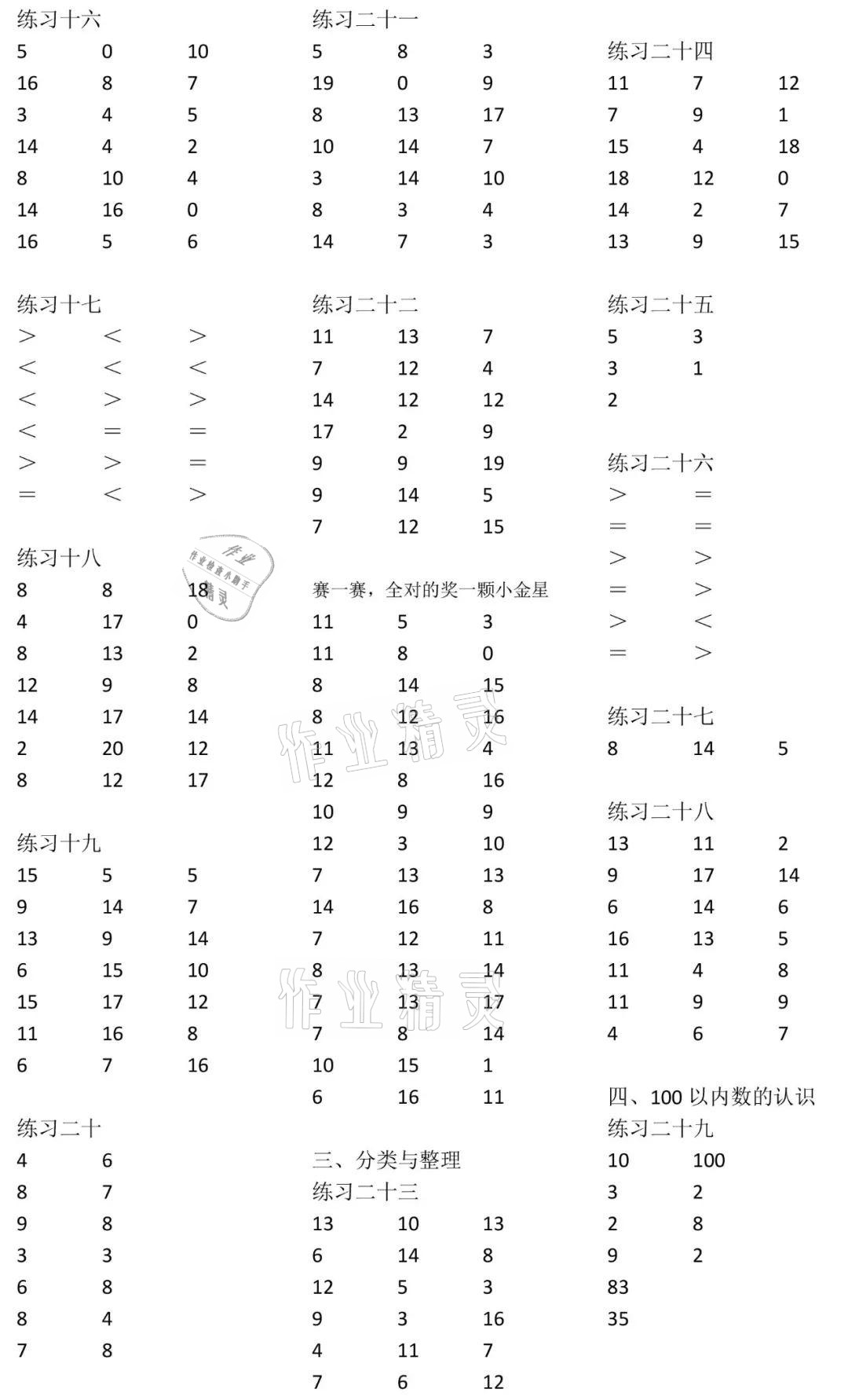 2021年数学口算每天一练一年级数学下册人教版 参考答案第2页