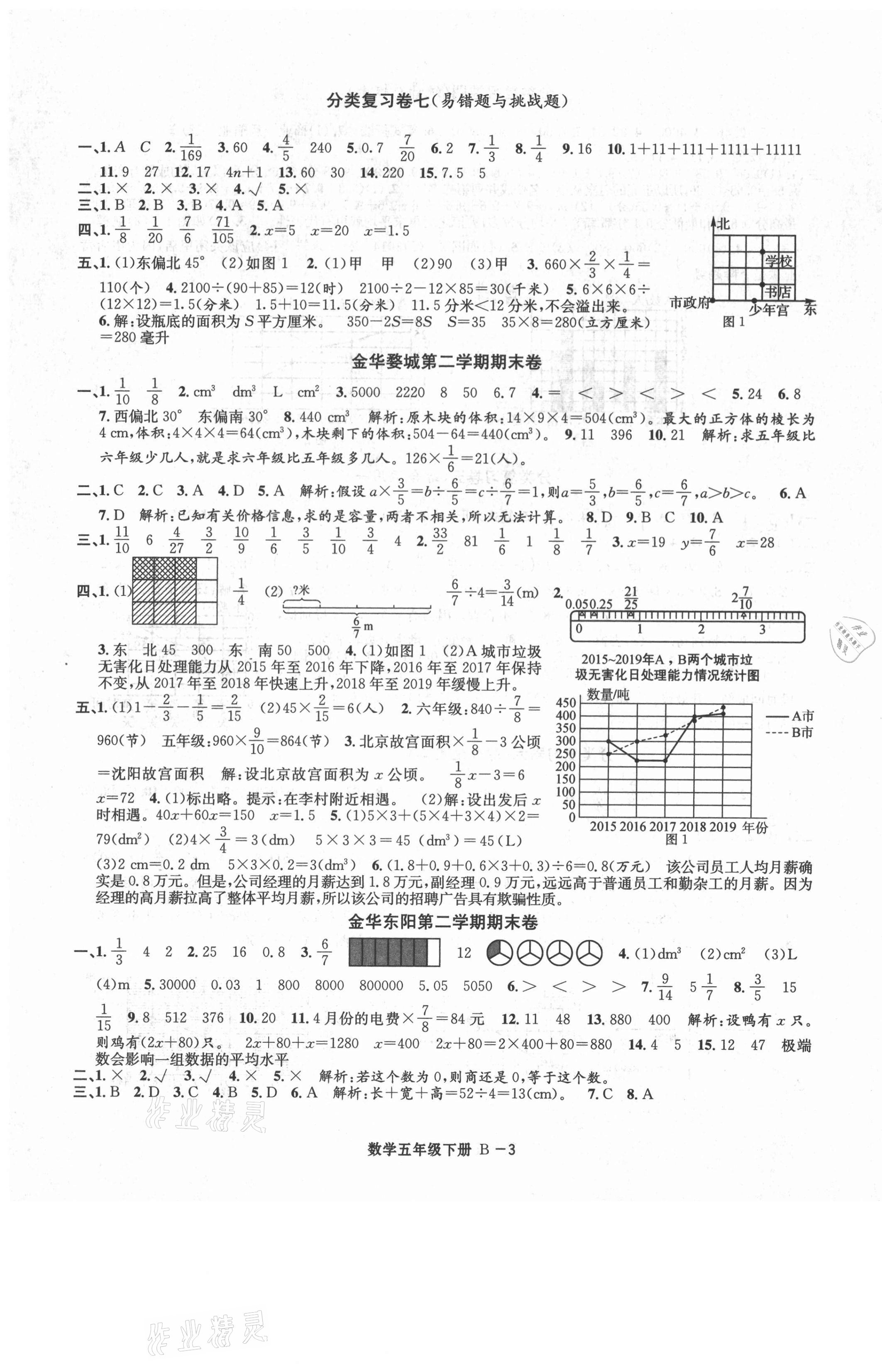 2021年浙江各地期末迎考卷五年級數(shù)學(xué)下冊北師大版 第3頁