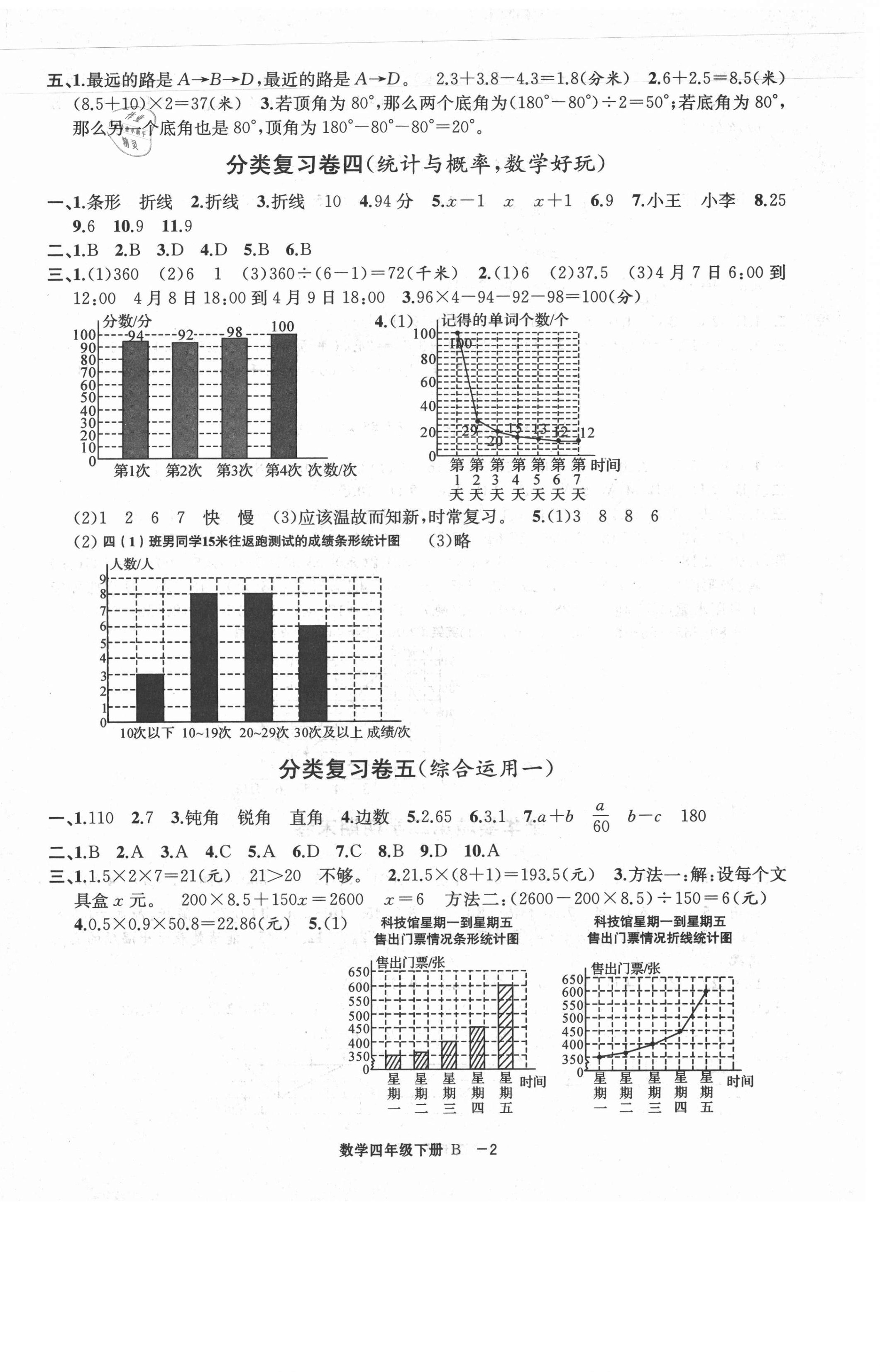 2021年浙江各地期末迎考卷四年級數(shù)學(xué)下冊北師大版 第2頁