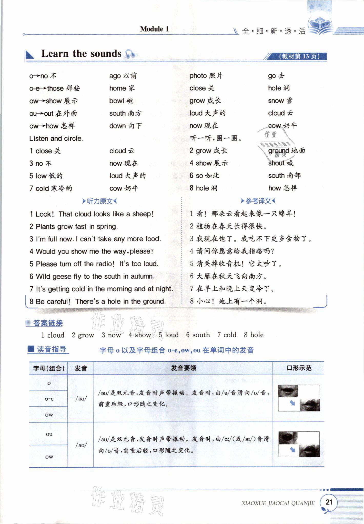 2021年教材課本六年級(jí)英語(yǔ)下冊(cè)滬教版 參考答案第21頁(yè)