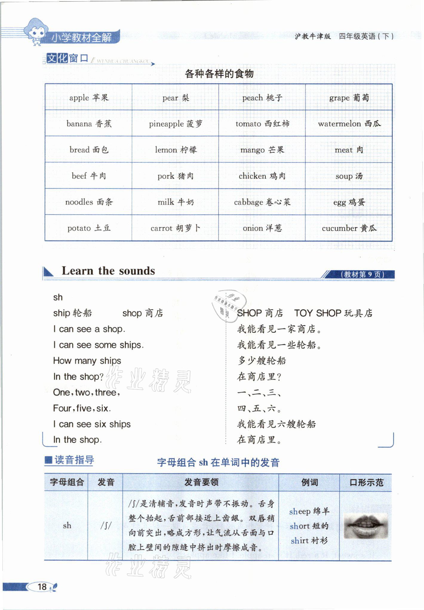 2021年教材課本四年級(jí)英語(yǔ)下冊(cè)滬教版 參考答案第18頁(yè)