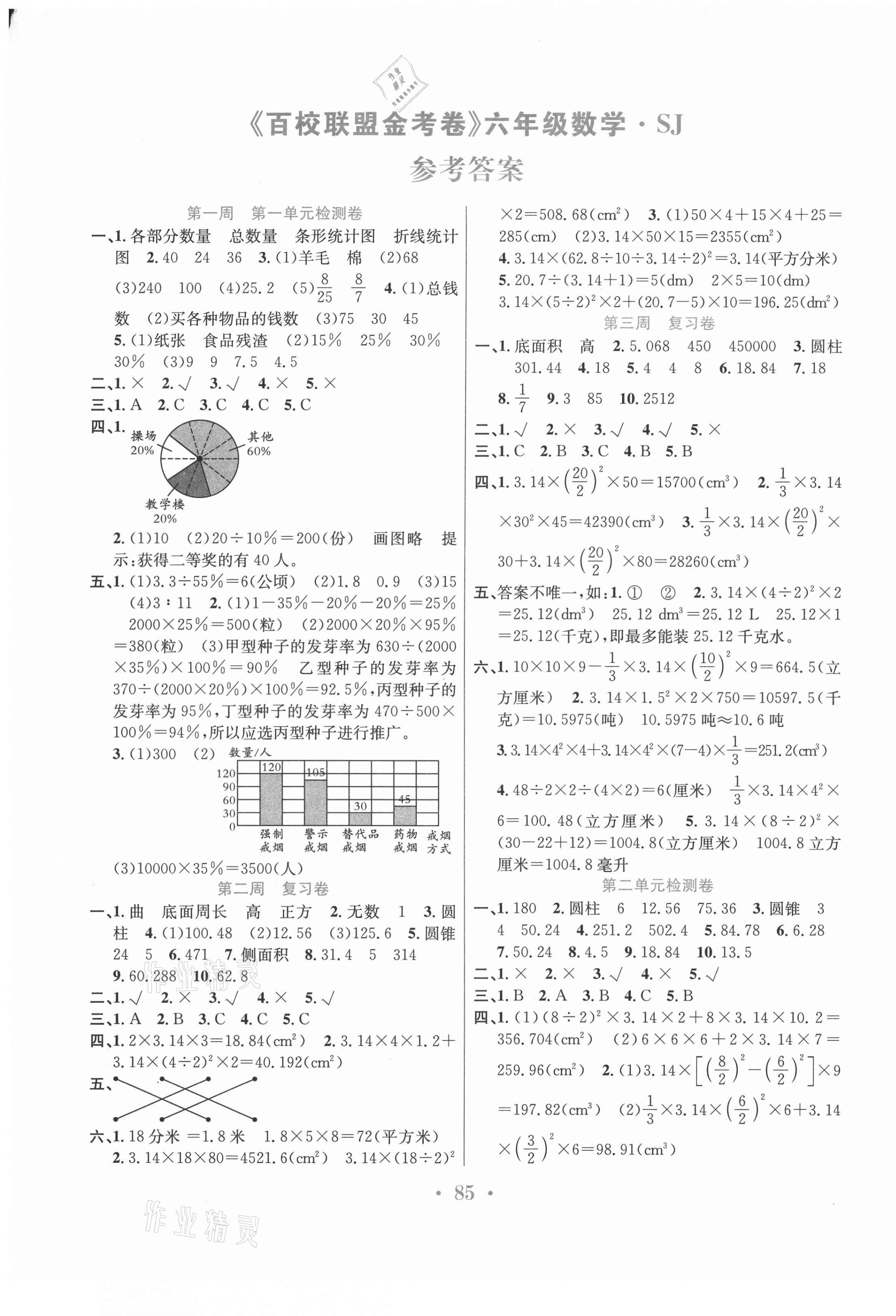 2021年百校聯(lián)盟金考卷六年級(jí)數(shù)學(xué)下冊(cè)蘇教版 第1頁(yè)