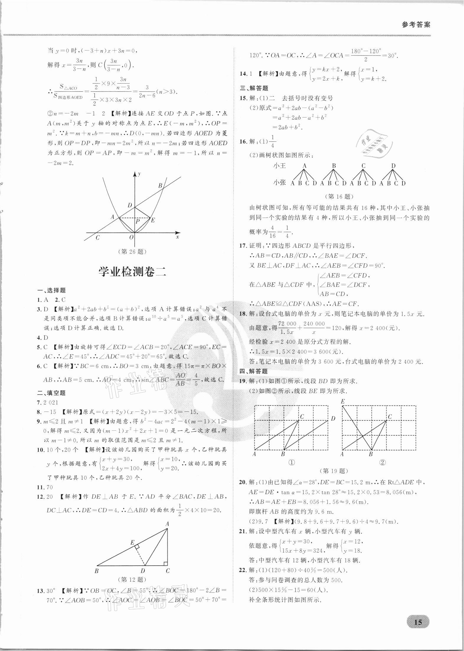 2021年樂(lè)知源滿分集訓(xùn)贏數(shù)學(xué)人教版 參考答案第15頁(yè)