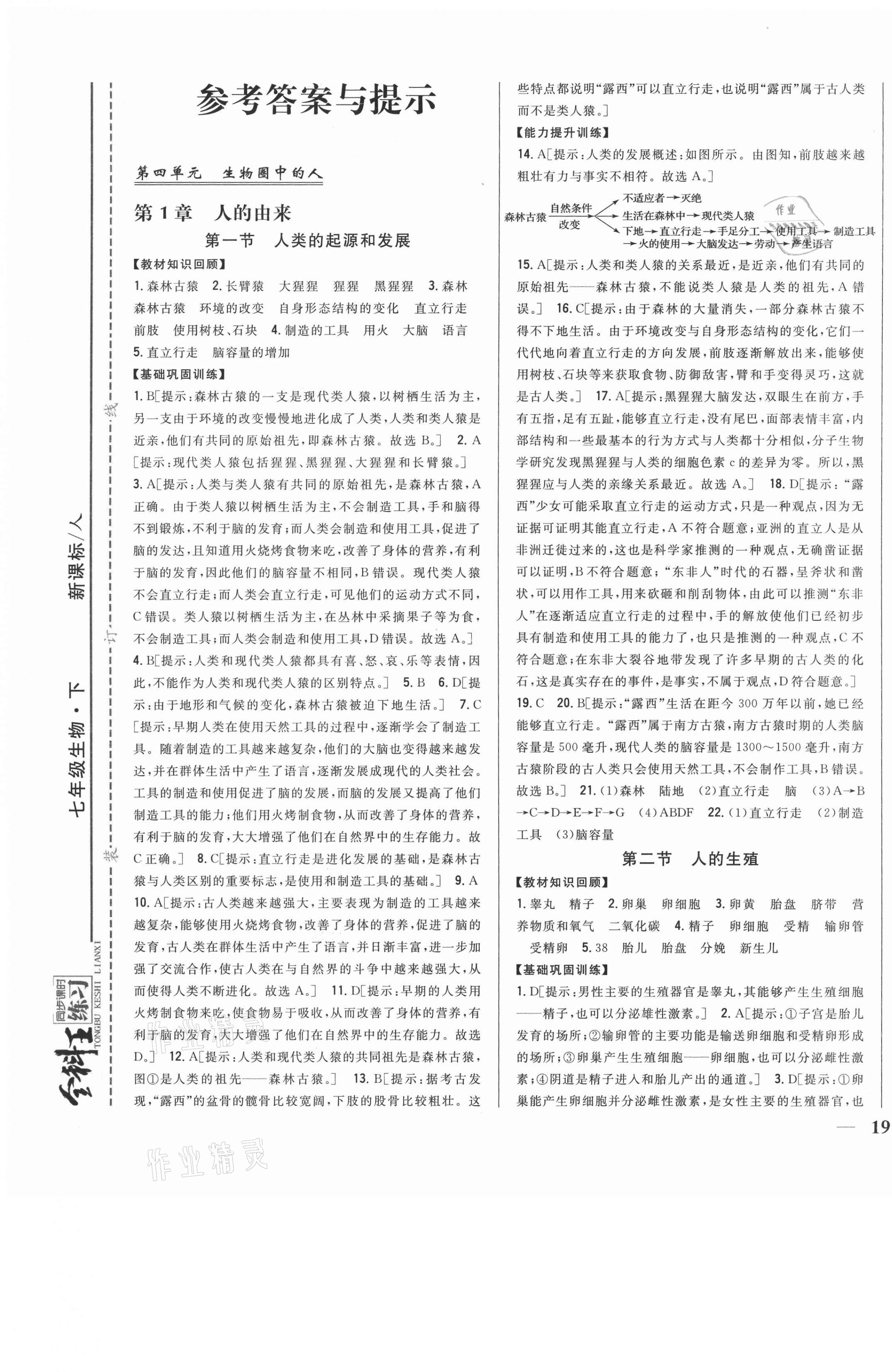 2021年全科王同步课时练习七年级生物下册人教版 第1页