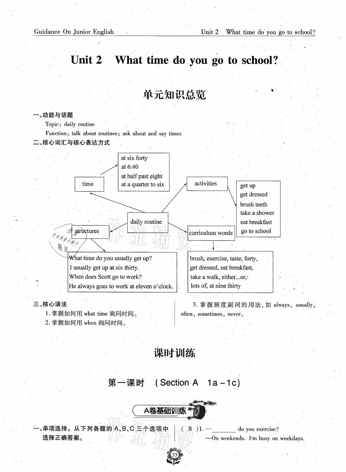 2021年英语风向标七年级下册蓉城专版 参考答案第16页