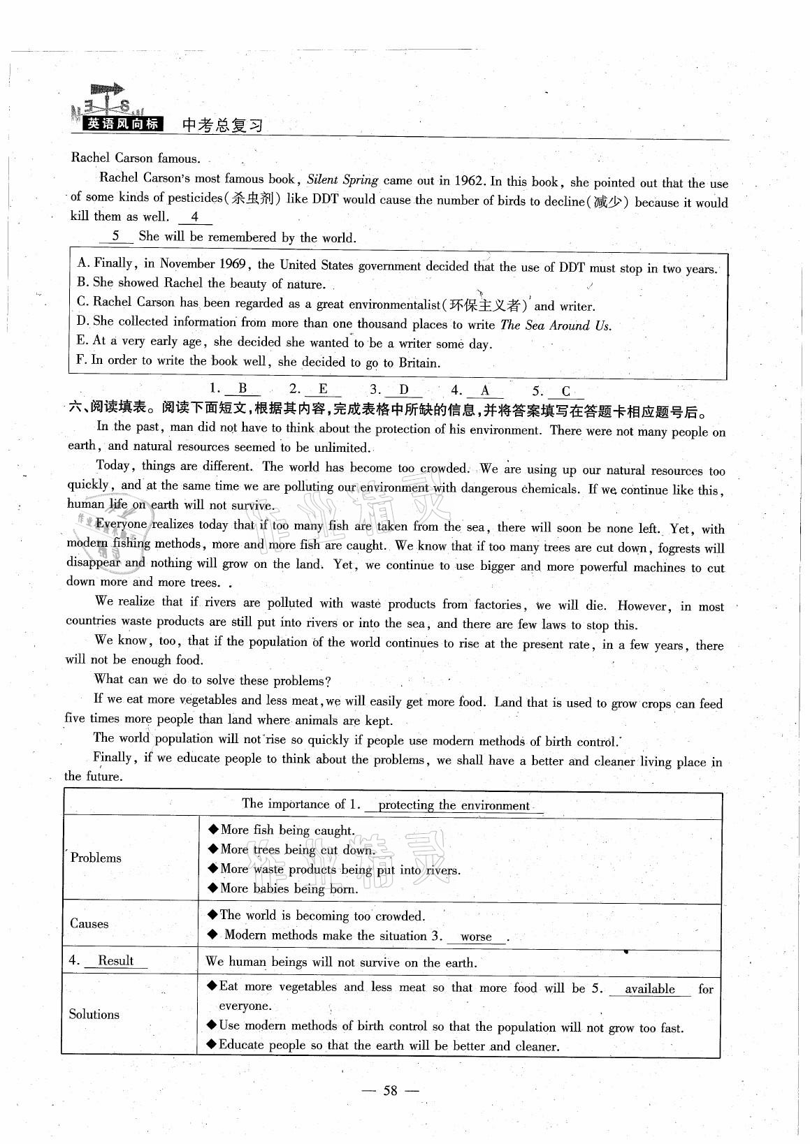 2021年英語(yǔ)風(fēng)向標(biāo)中考總復(fù)習(xí) 參考答案第58頁(yè)