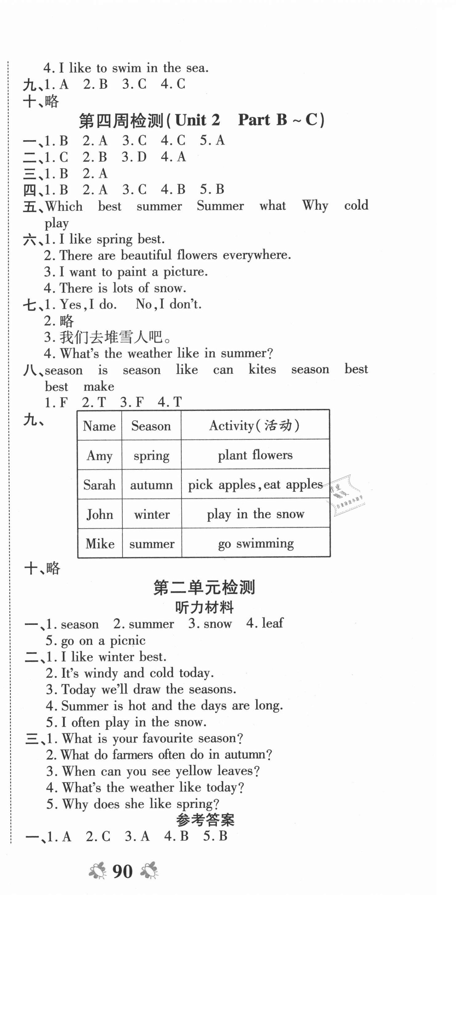 2021年全能練考卷五年級英語下冊人教PEP版 第3頁