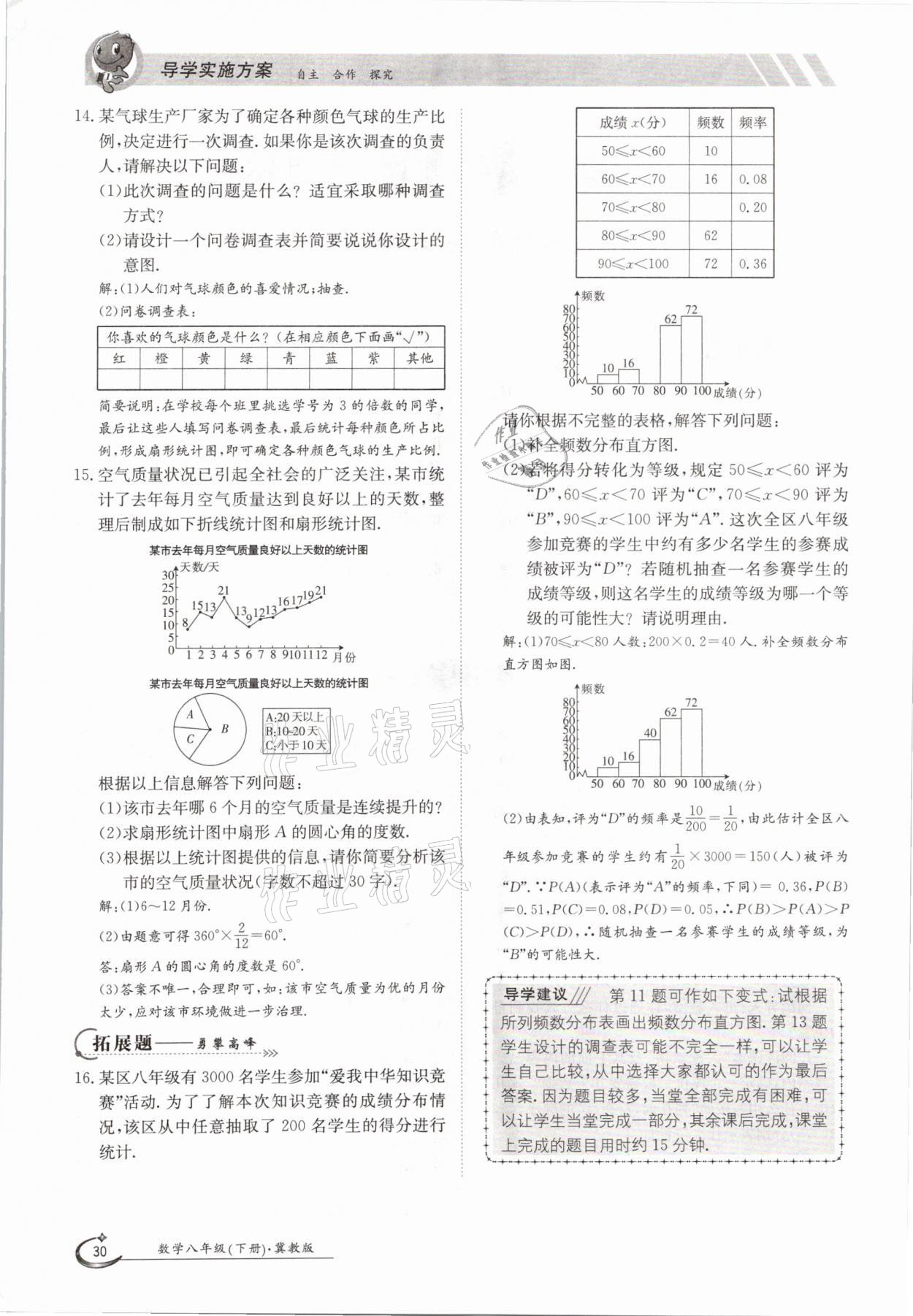 2021年金太陽導(dǎo)學(xué)測評八年級數(shù)學(xué)下冊冀教版 參考答案第30頁