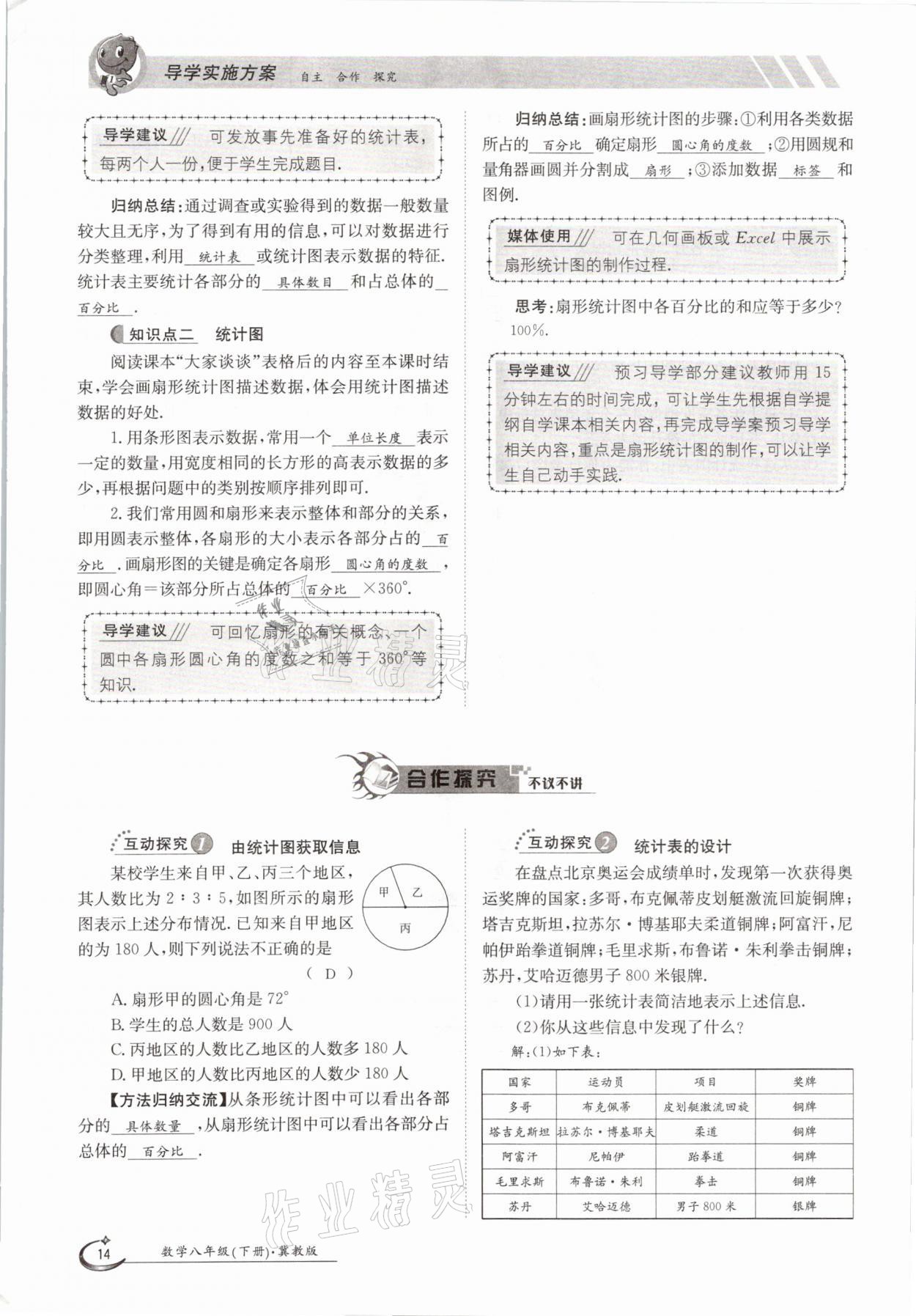 2021年三段六步导学测评八年级数学下册冀教版 参考答案第14页