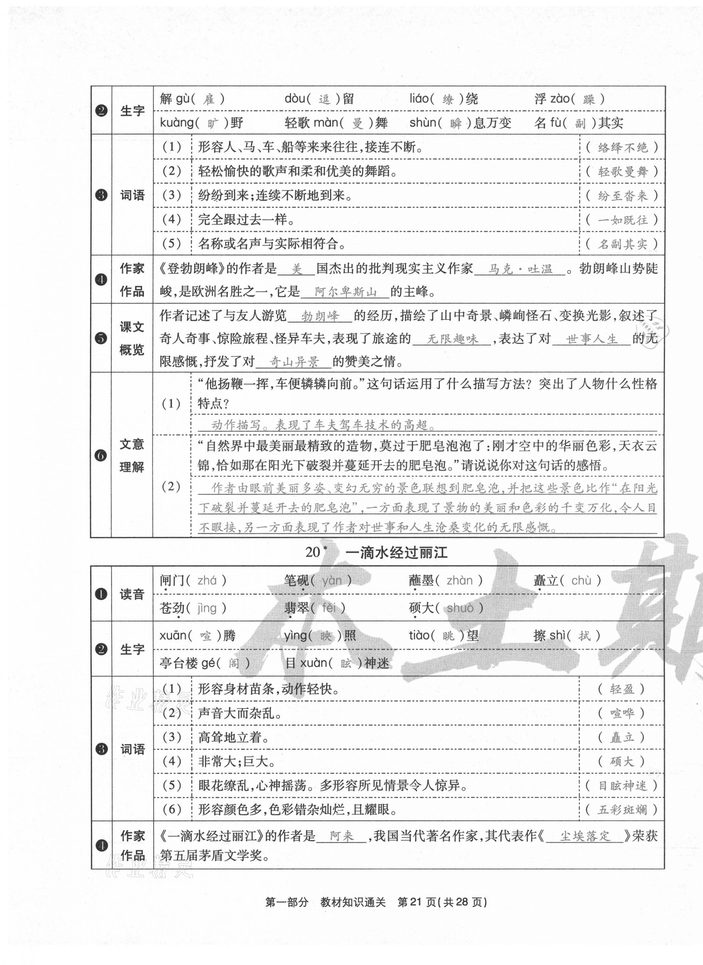 2021年云南本土期末卷八年級語文下冊人教版 第21頁