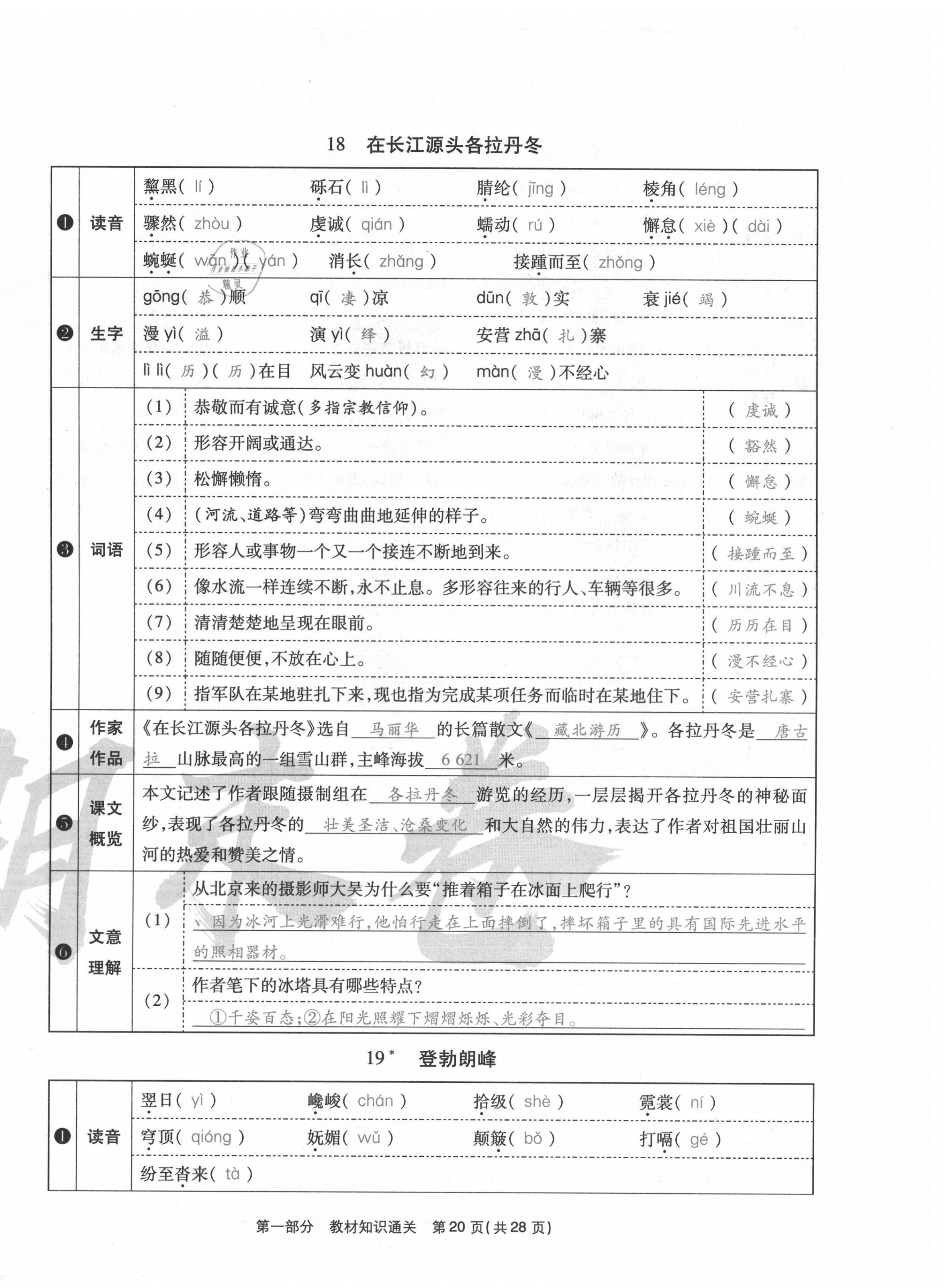 2021年云南本土期末卷八年級(jí)語(yǔ)文下冊(cè)人教版 第20頁(yè)